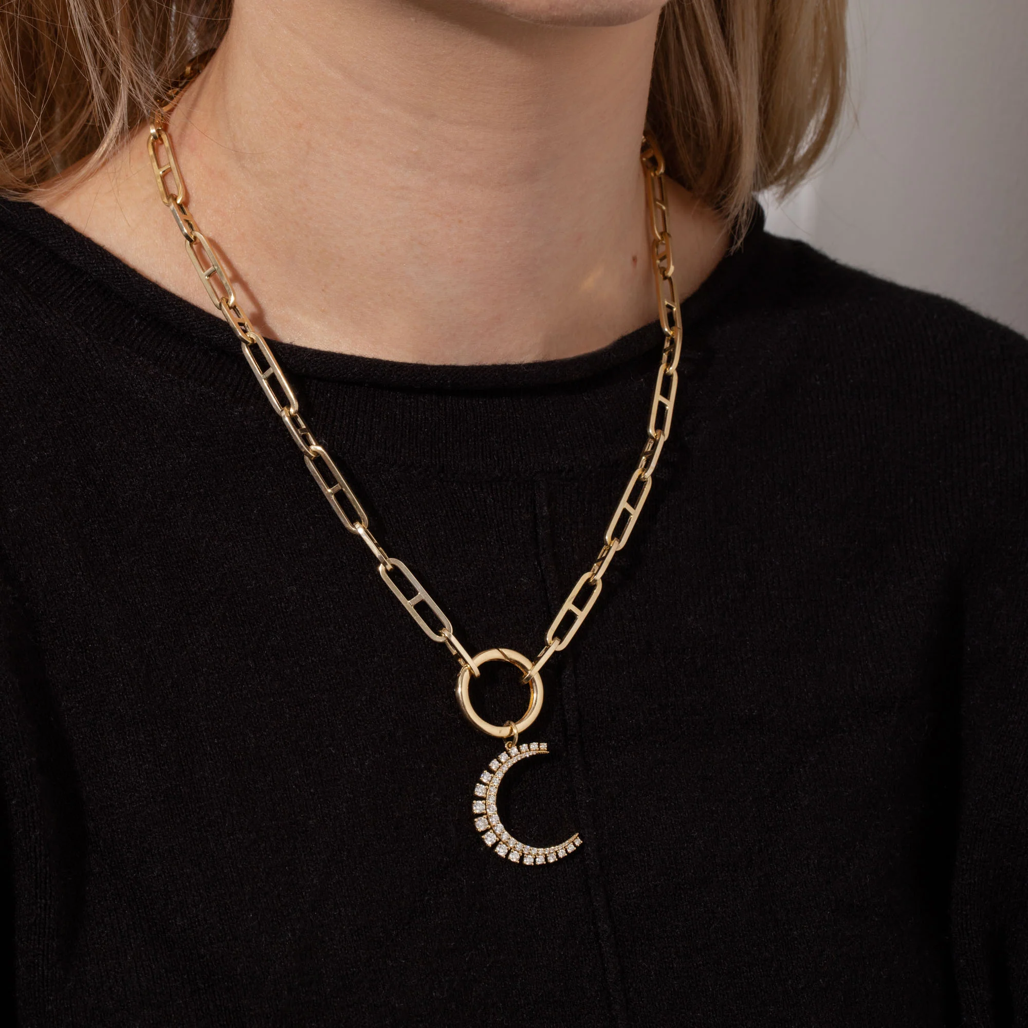 14K Yellow Gold O-Ring Push Clasp - Image 2