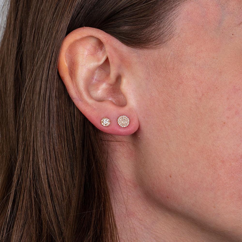 14k Gold Earrings with Halo Dimond Accents - Image 2