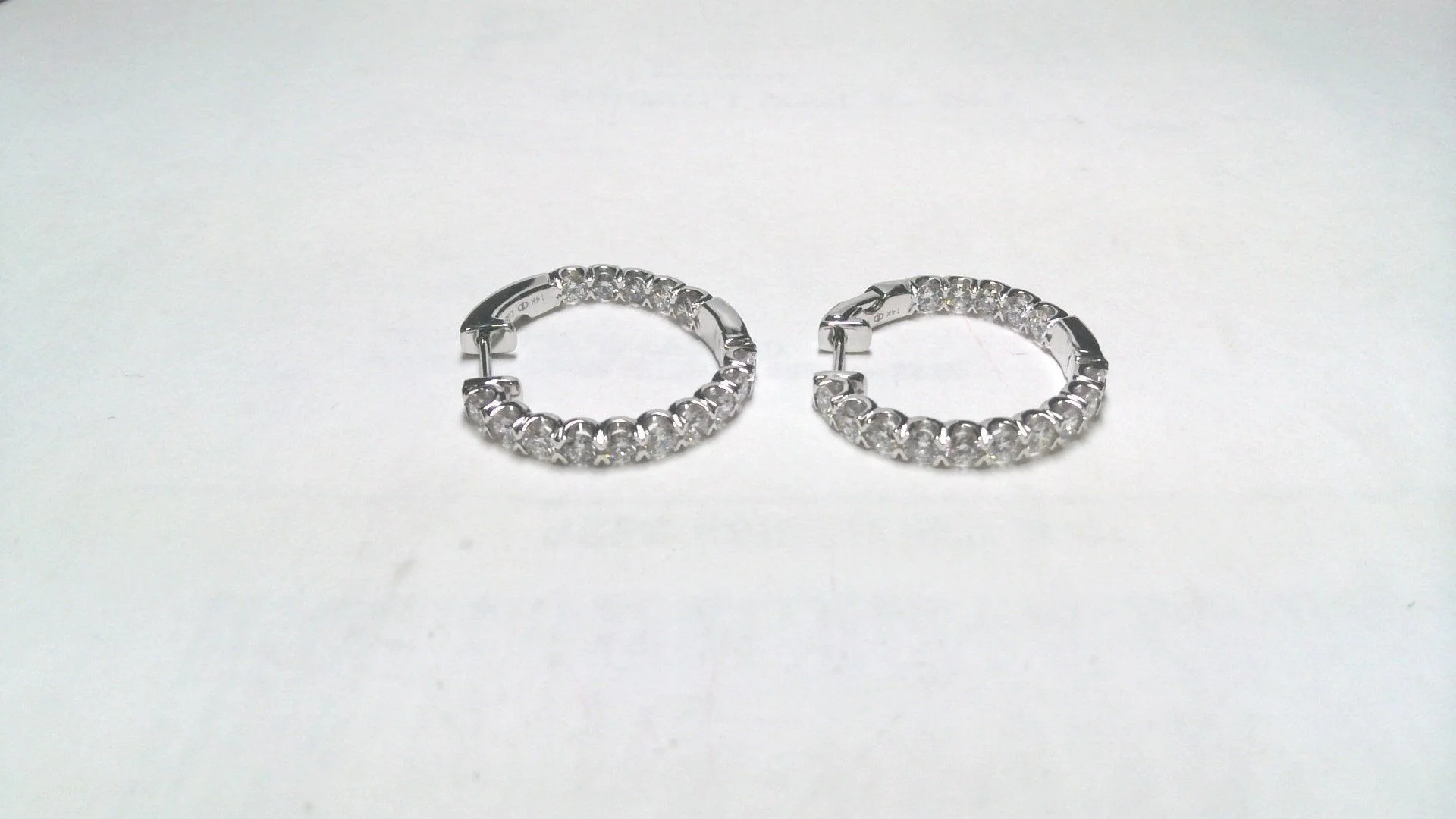 14 KARAT GOLD DIAMOND EARRINGS - Image 2