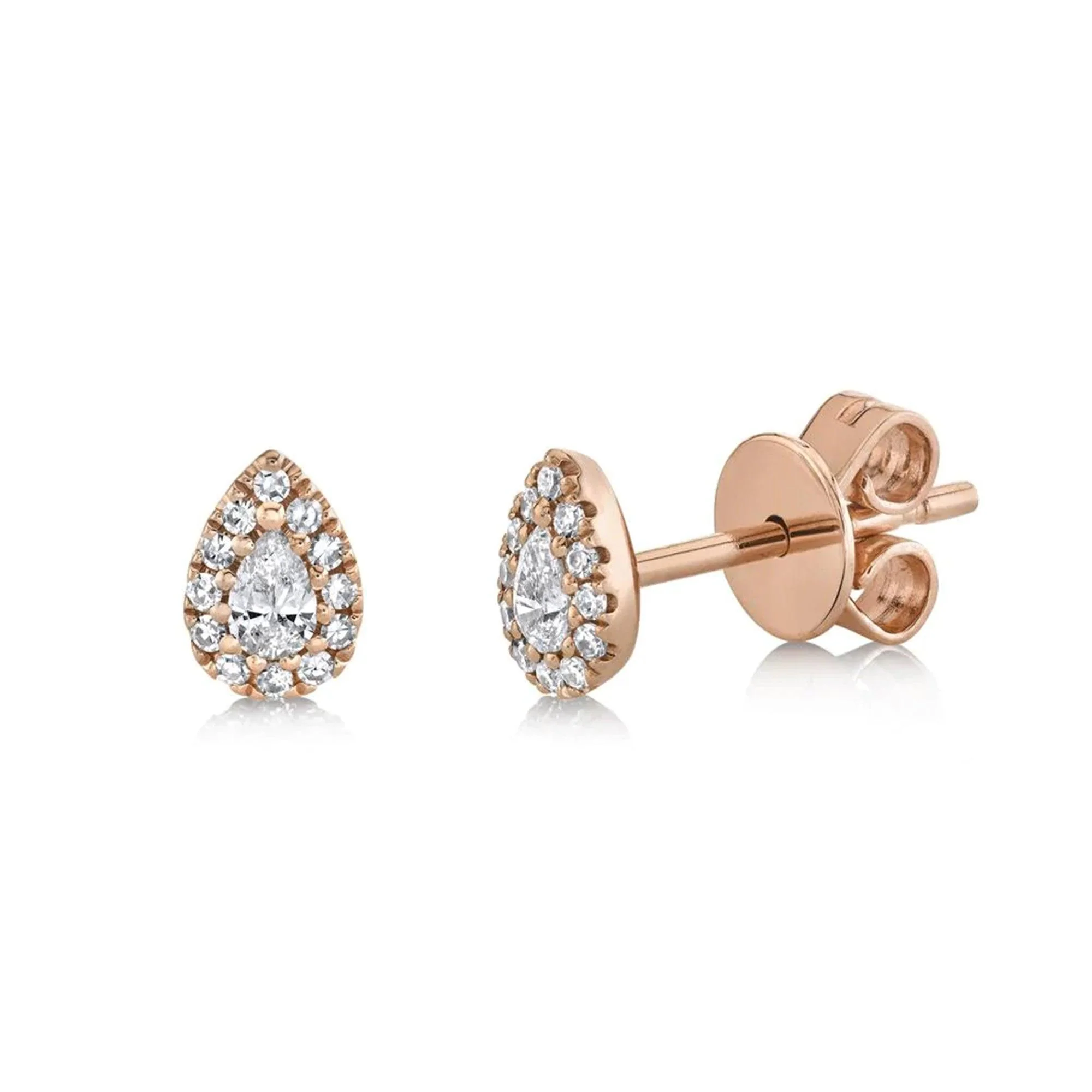 14k Gold Stud Diamond Earrings