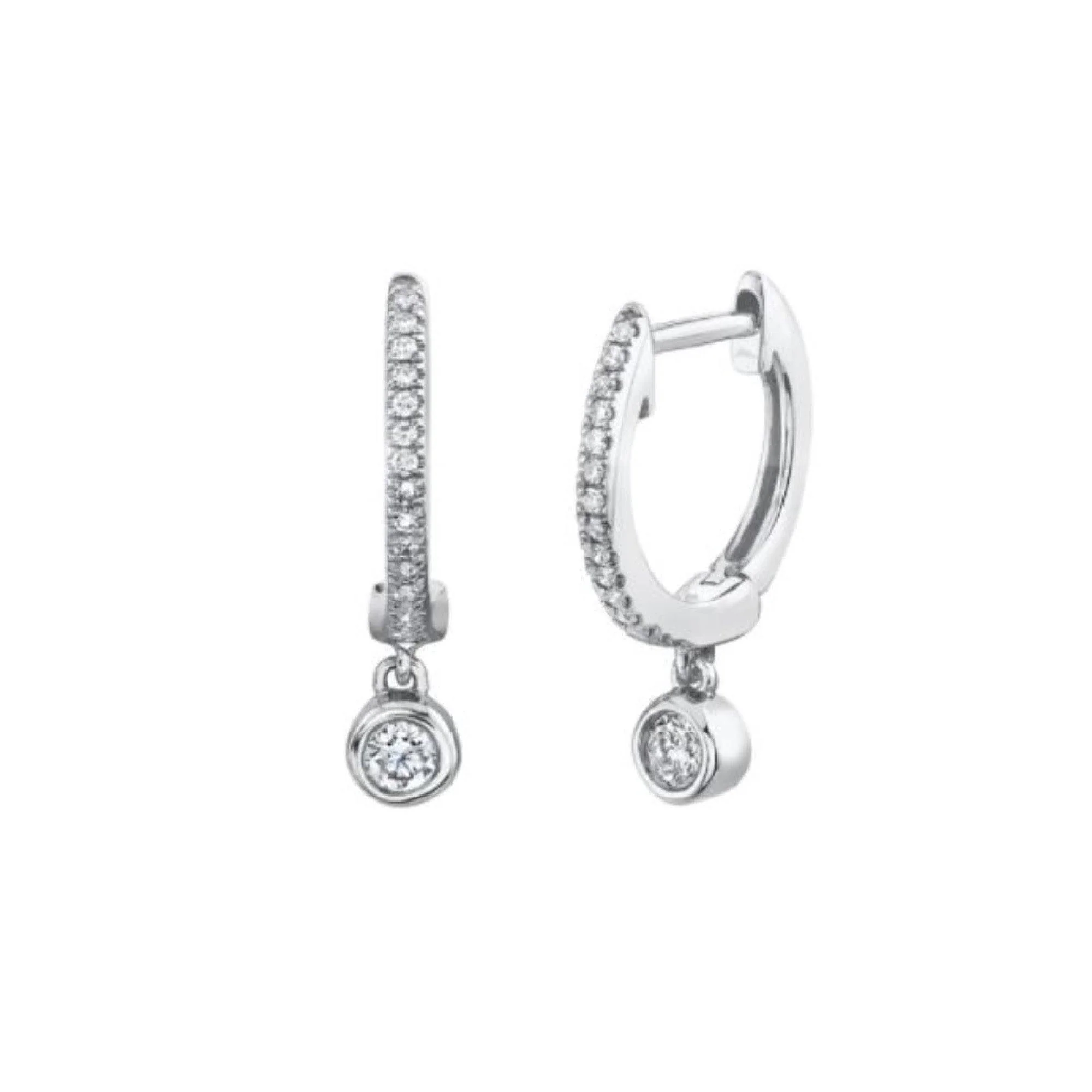14k Gold Drop Diamond Earrings