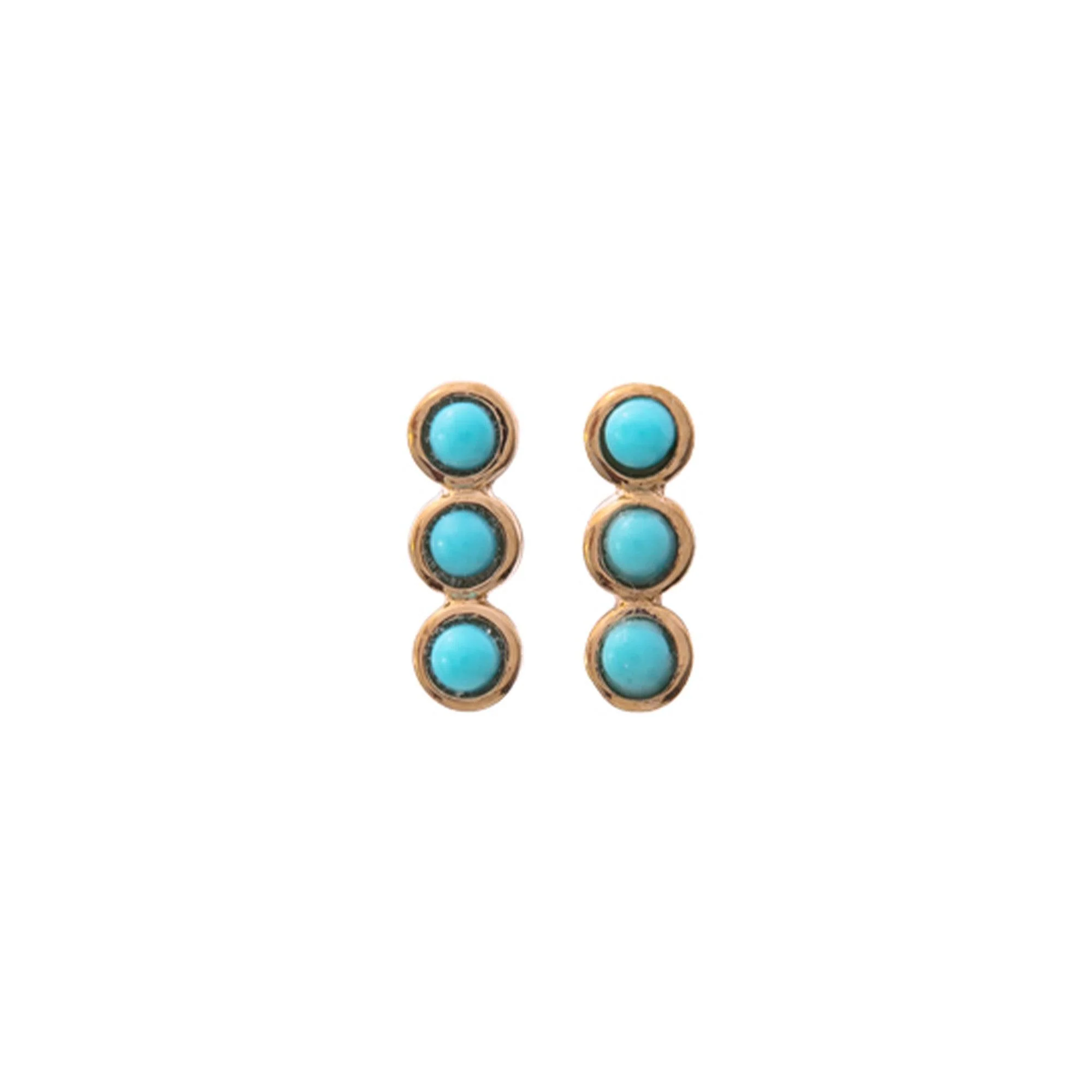 14 KARAT GOLD TURQUOISE EARRINGS