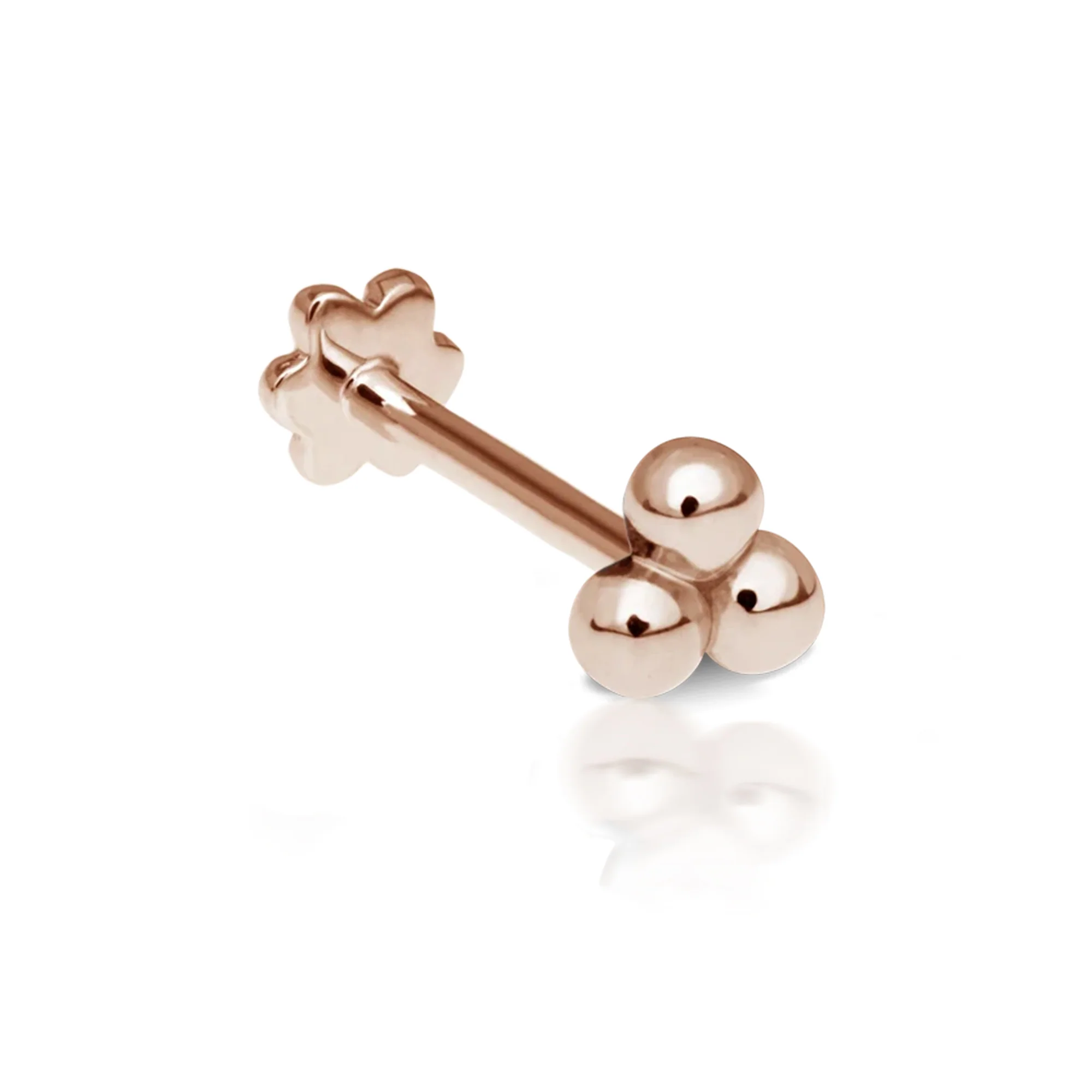 14 KARAT TRIPLE BALL EARRING