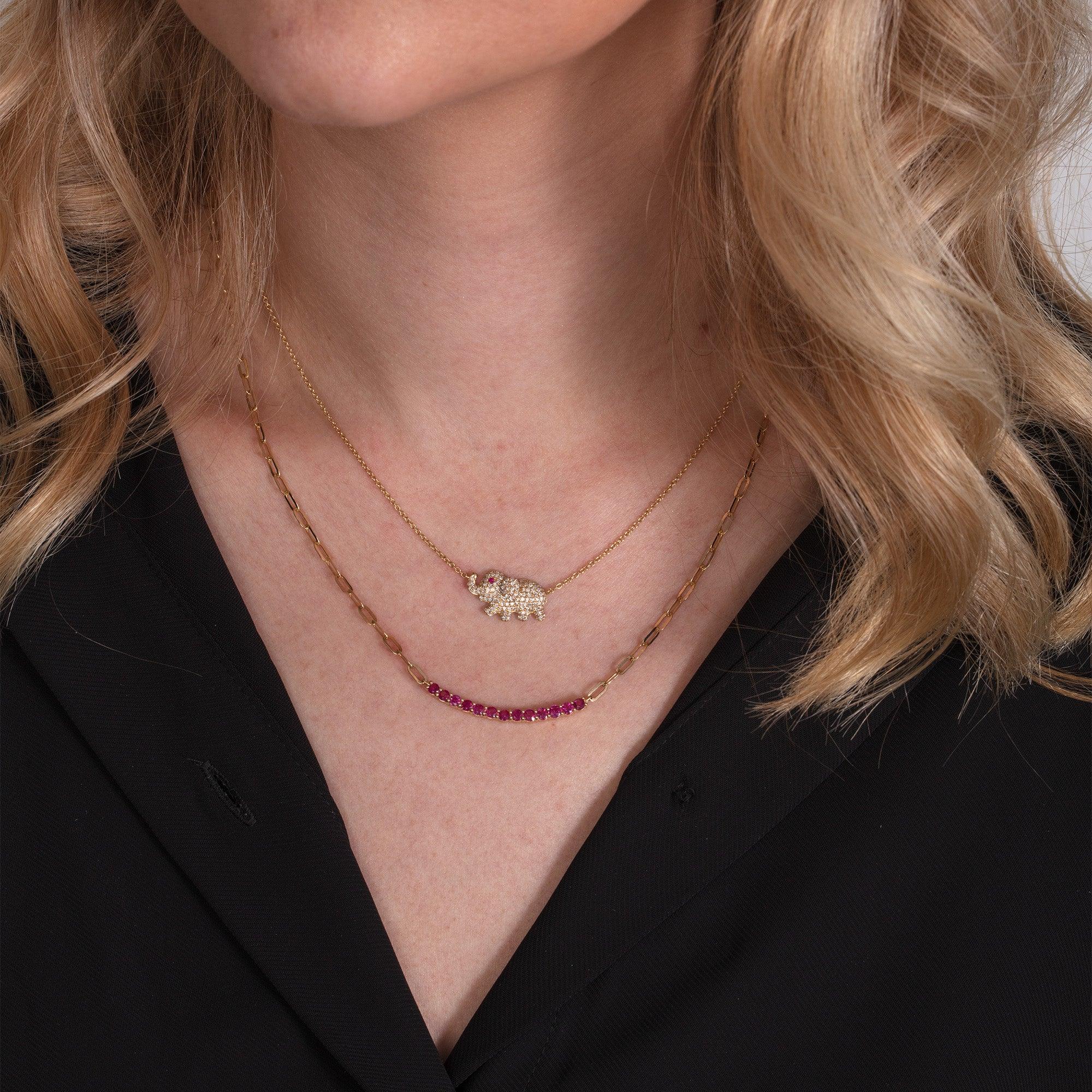 14K GOLD AND RUBY NECKLACE - Image 2