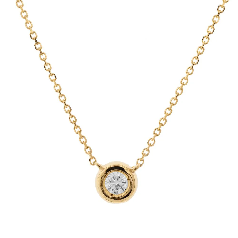 14K GOLD DIAMOND PENDANT NECKLACE