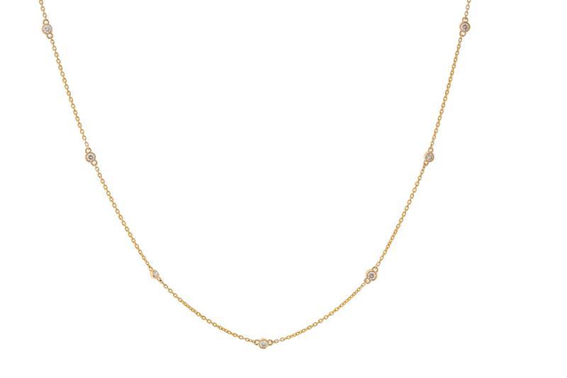 14K Gold Yellow Gold 0.75CTTW Diamond Diamonds by the yard NECKLACE - Image 2