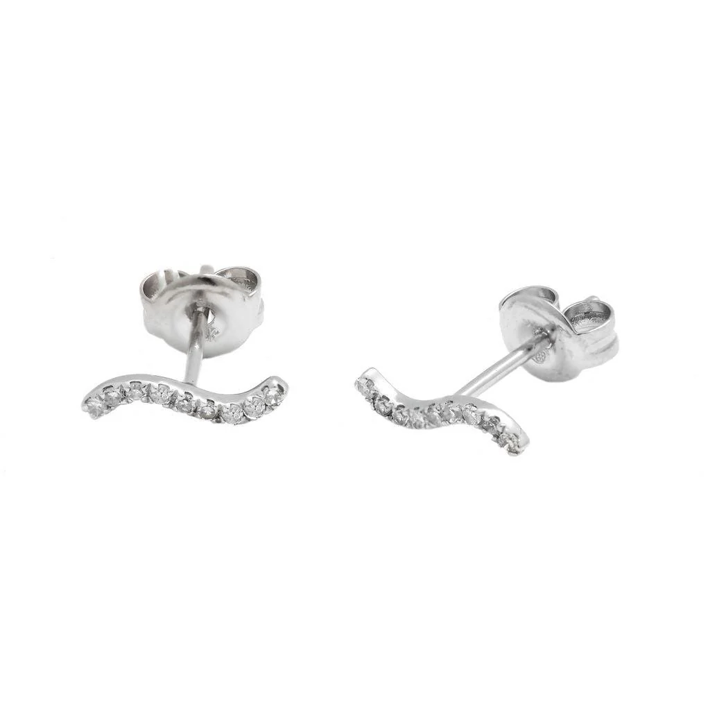 14K GOLD DIAMOND WAVE EARRINGS