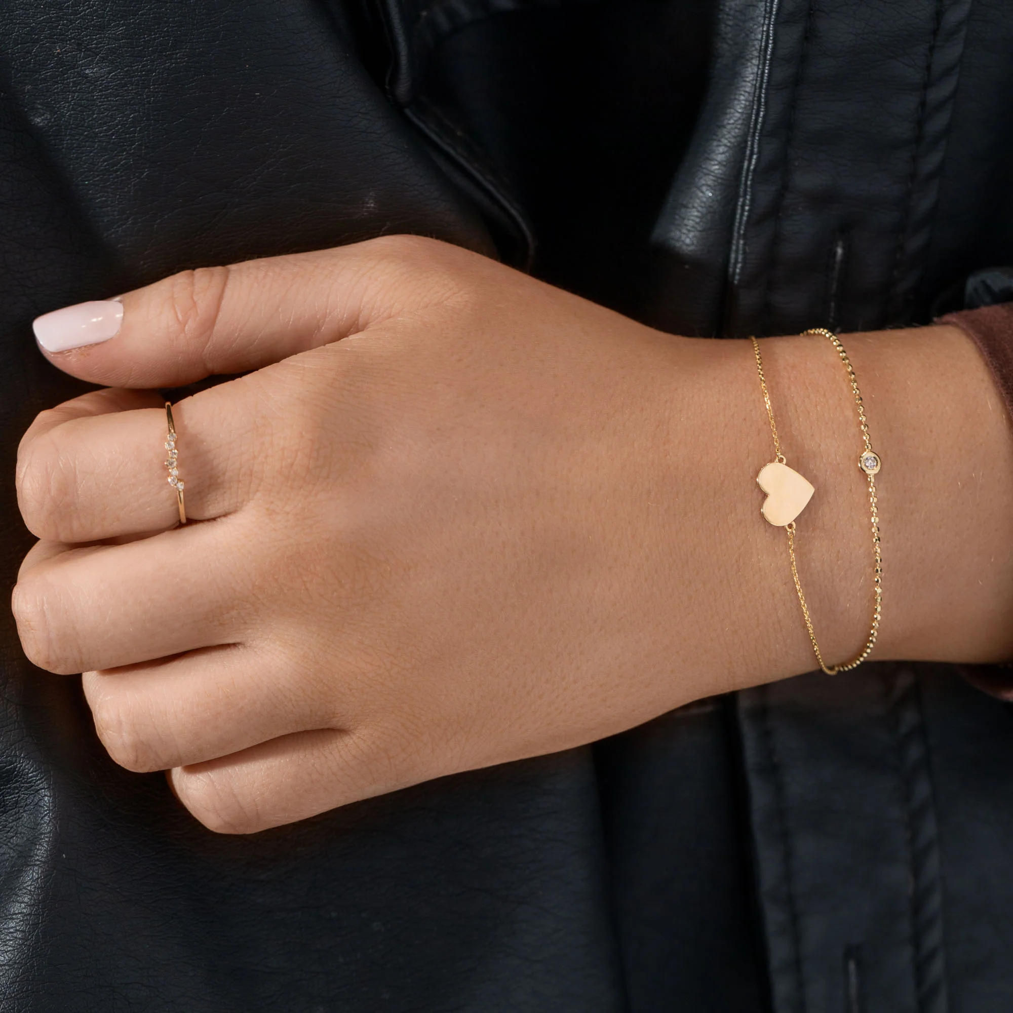 Engravable Heart Bracelet in 14K Yellow Gold - Image 2