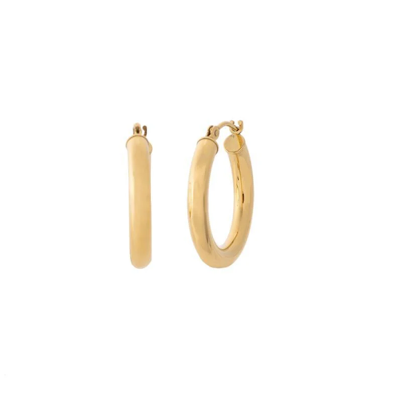 14K GOLD HOOP EARRINGS - Image 2