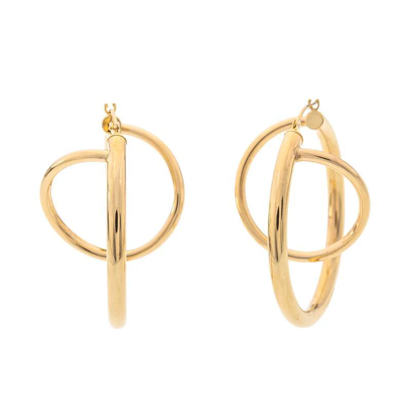 14K GOLD HOOP EARRINGS - Image 2