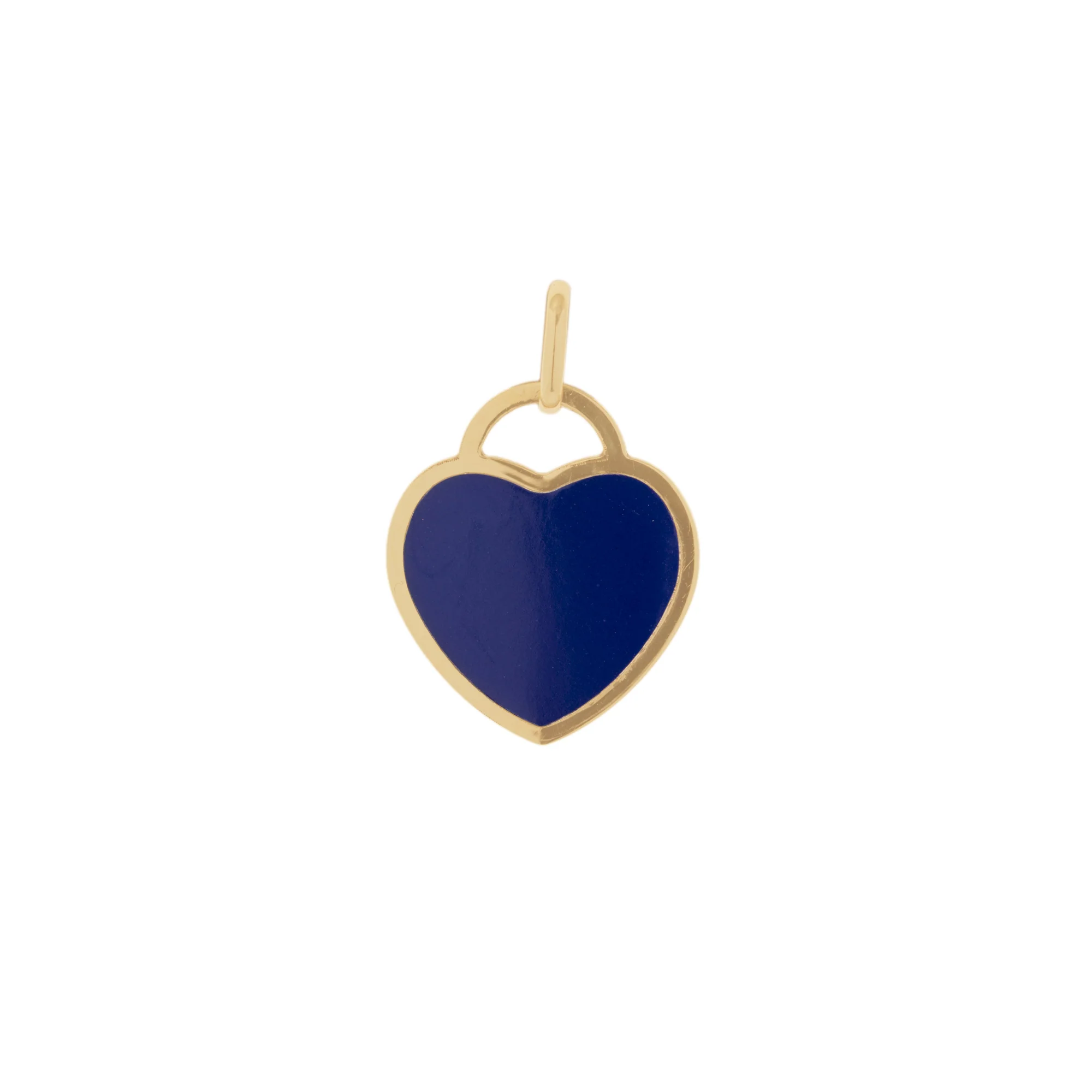 Lapis 14K Yellow Gold Large Heart Charm - Image 2