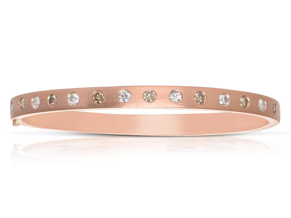 14K Rose Gold Brown Diamond and Diamond Bracelet