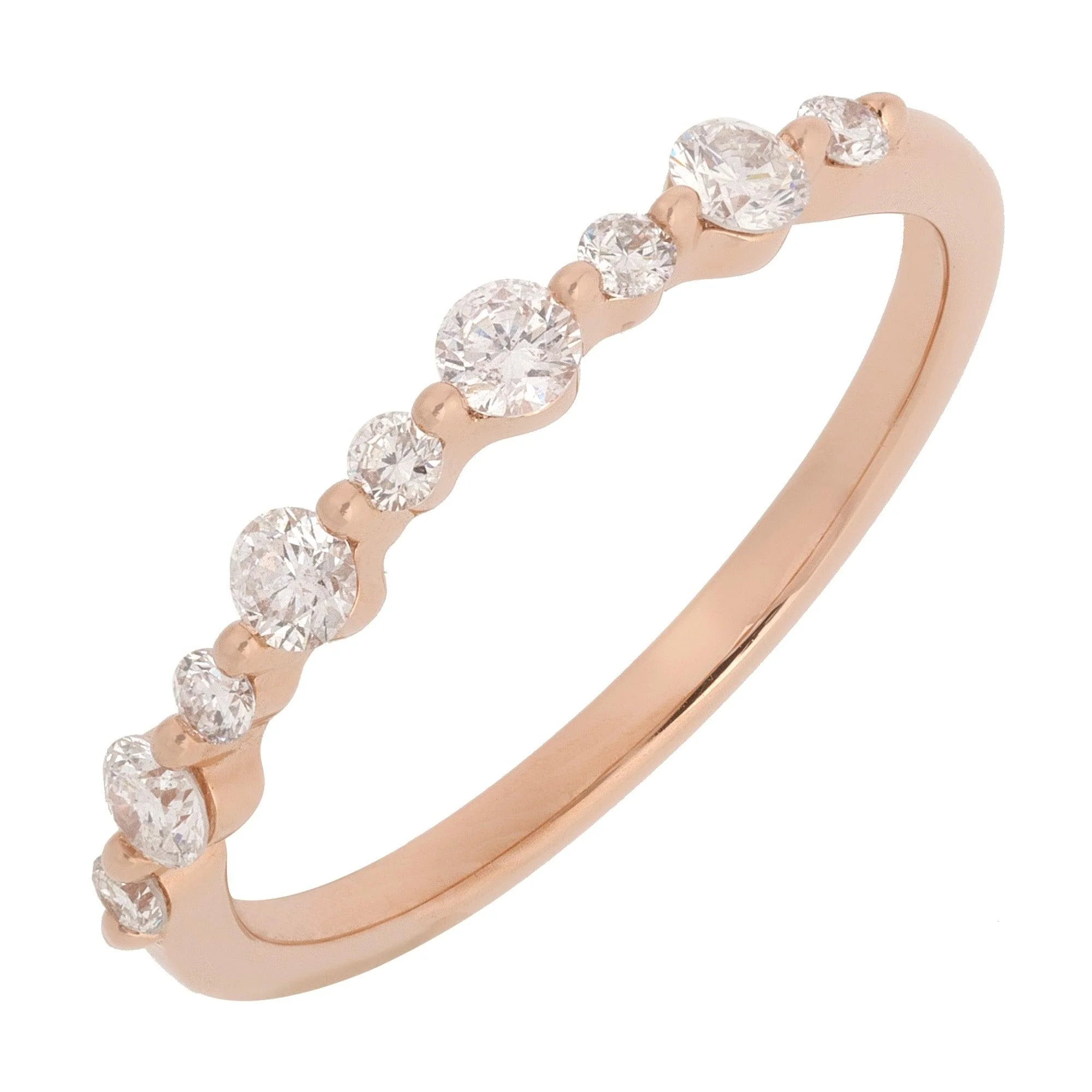 14K Rose Gold Diamond Band