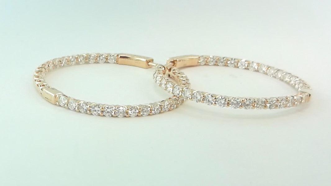 14K Rose Gold Diamond Earrings