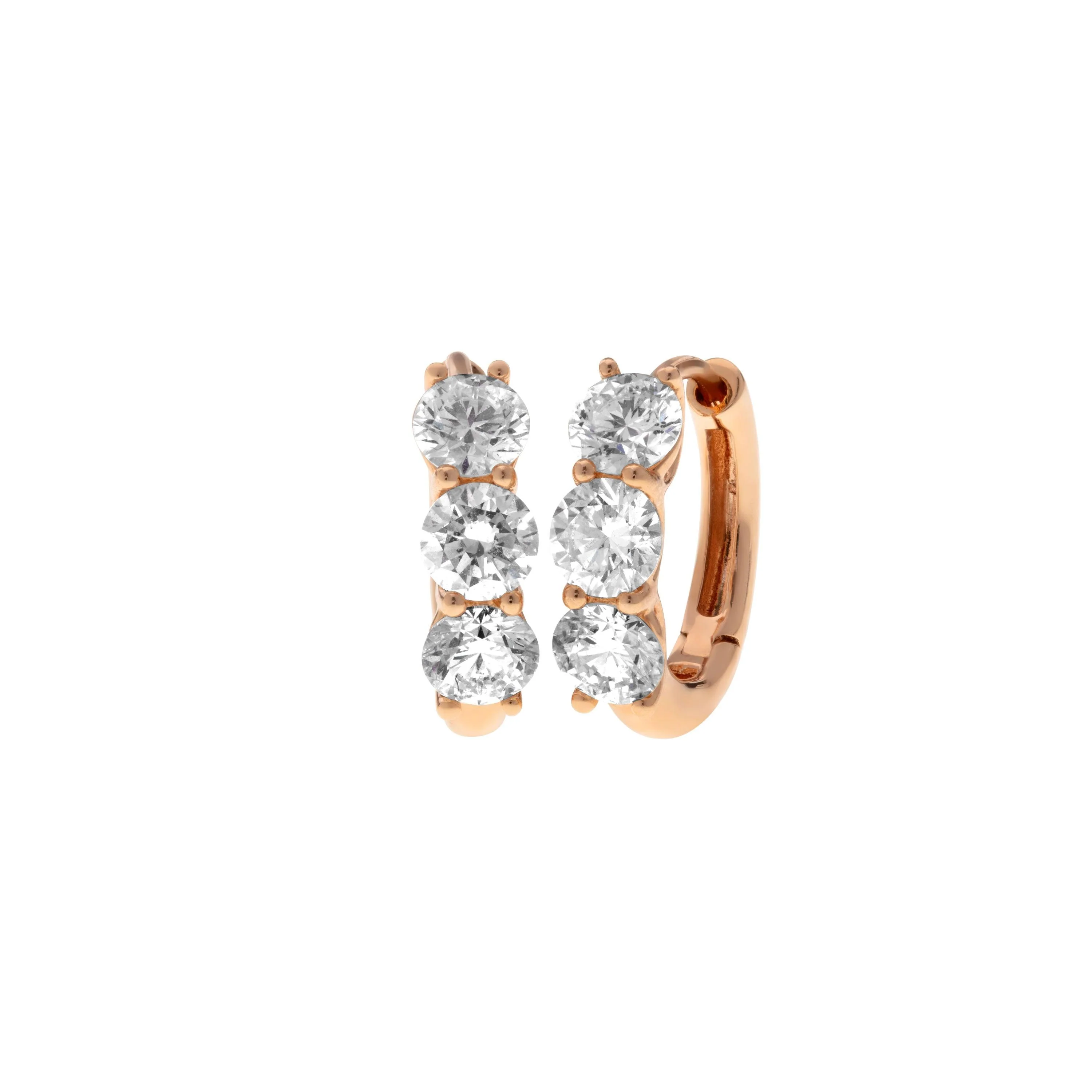 14K Rose Gold Diamond Earrings - Image 2