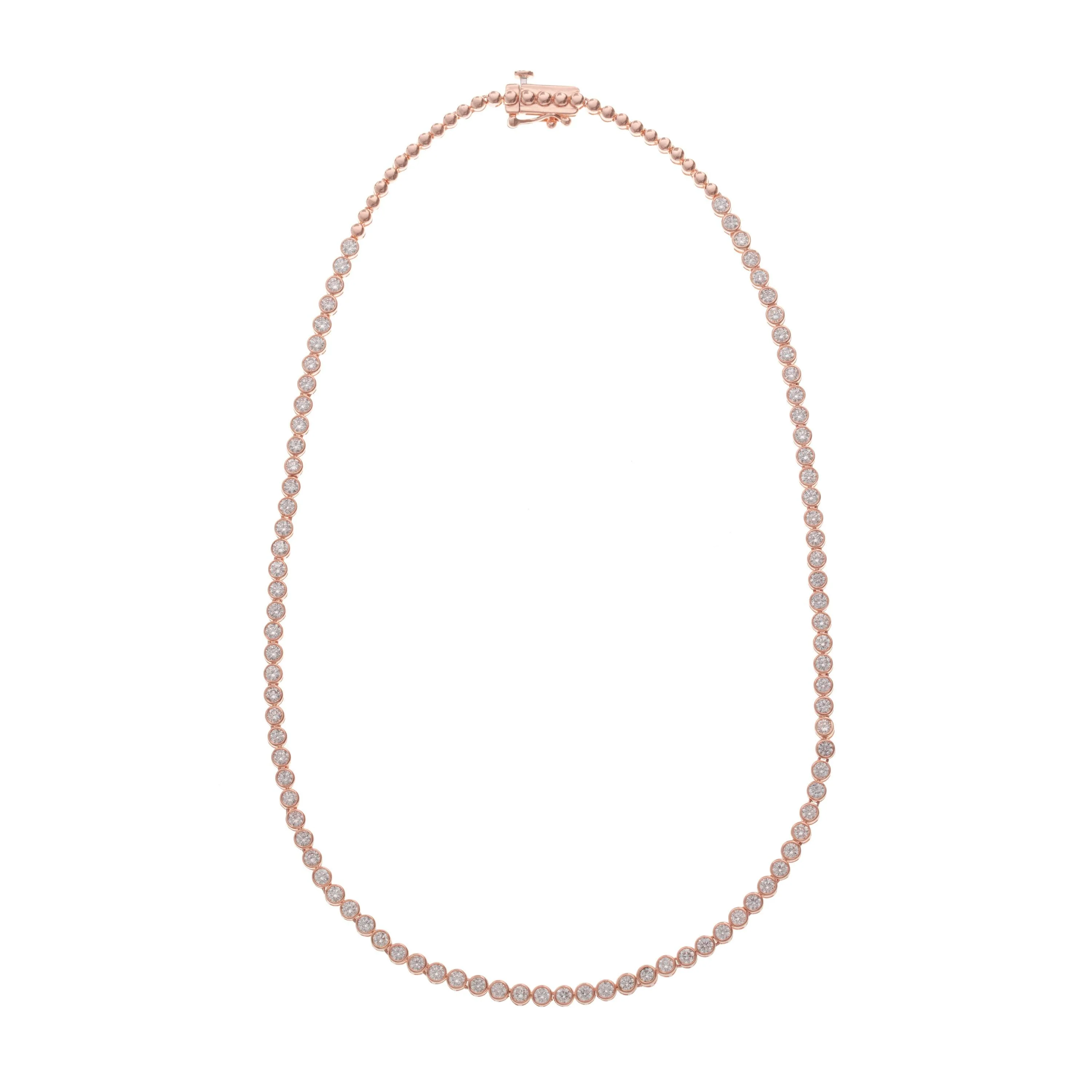 14K Rose Gold Lab Grown Diamond Choker Necklace - Image 2