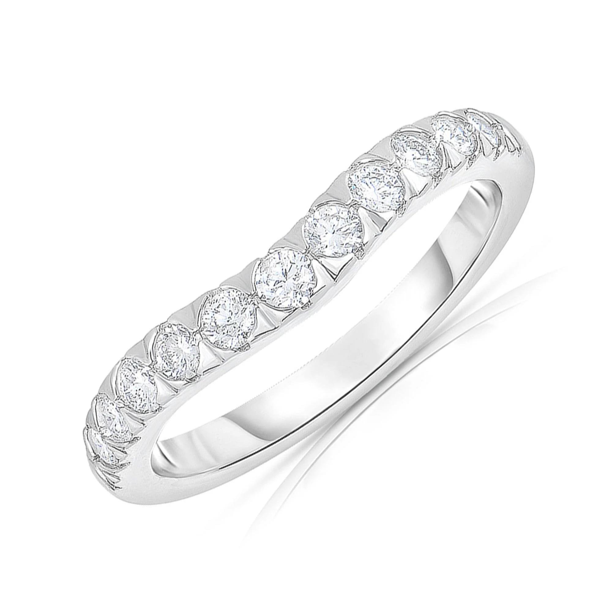 14K White Gold Diamond Band