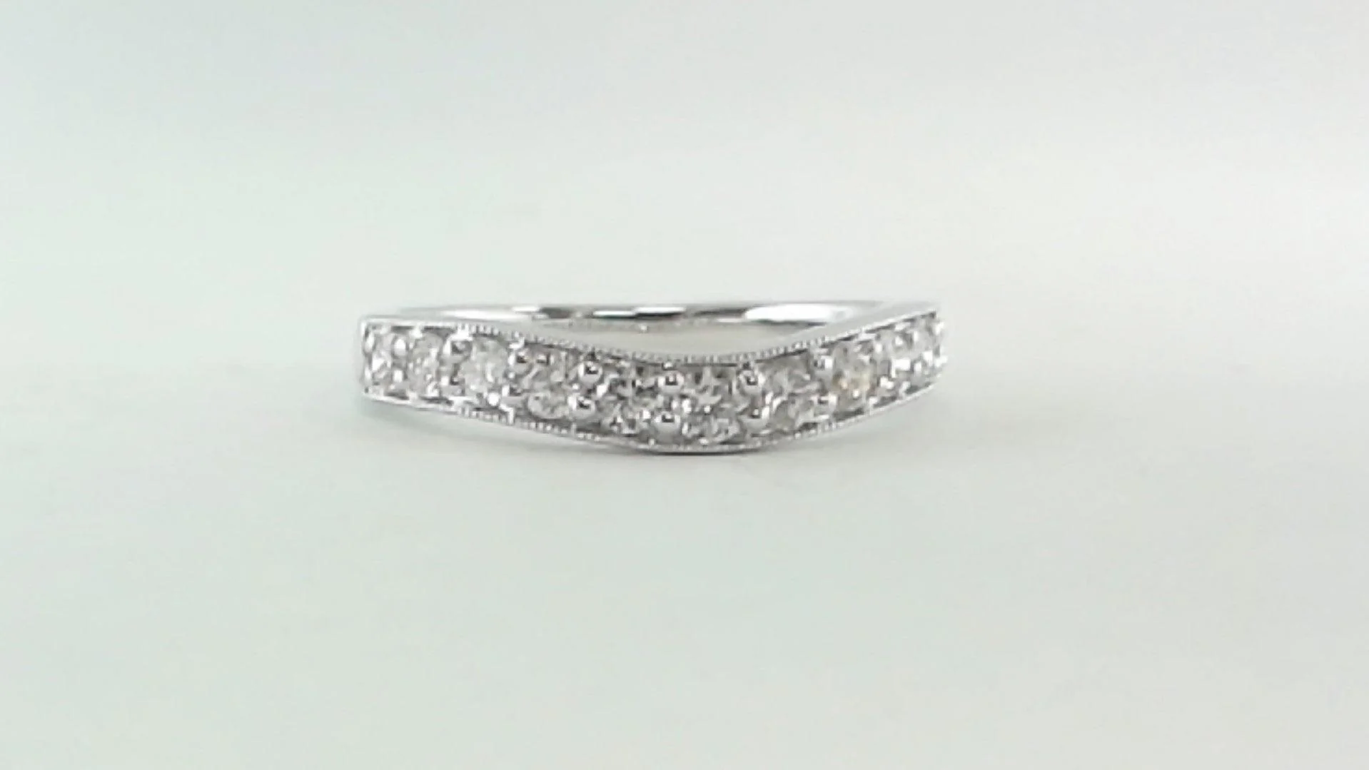 14K White Gold Diamond Band - Image 2