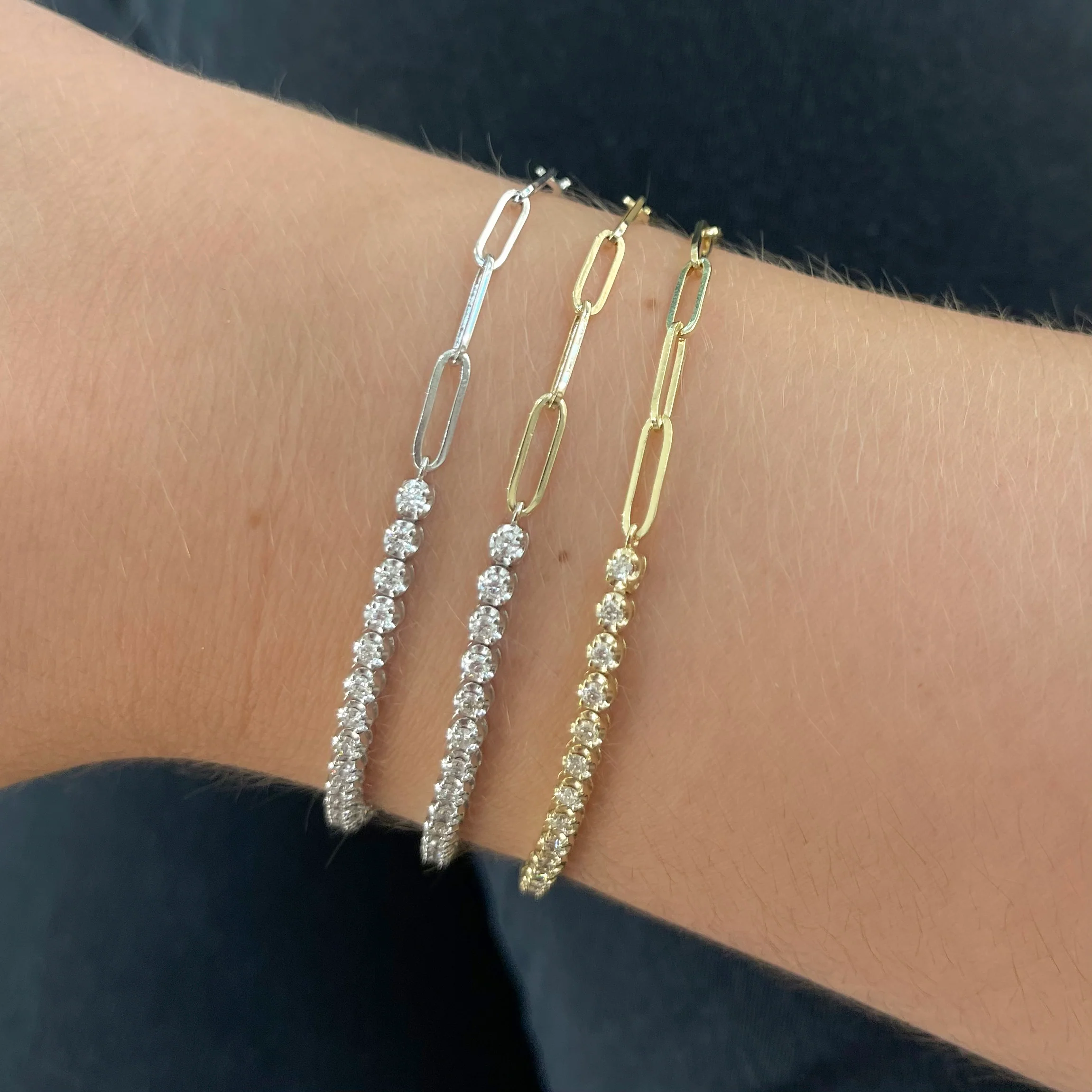 14K Gold White Gold 0.50CTTW Diamond Multi Station BRACELET - Image 2