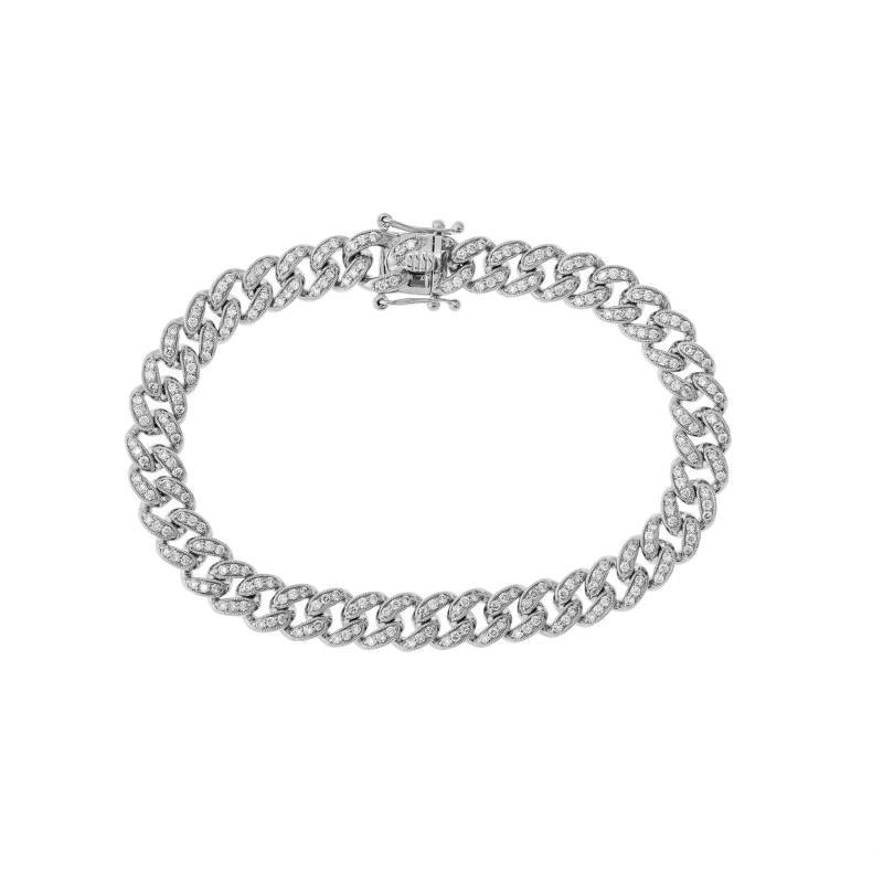 14K WHITE GOLD DIAMOND BRACELET - Image 2