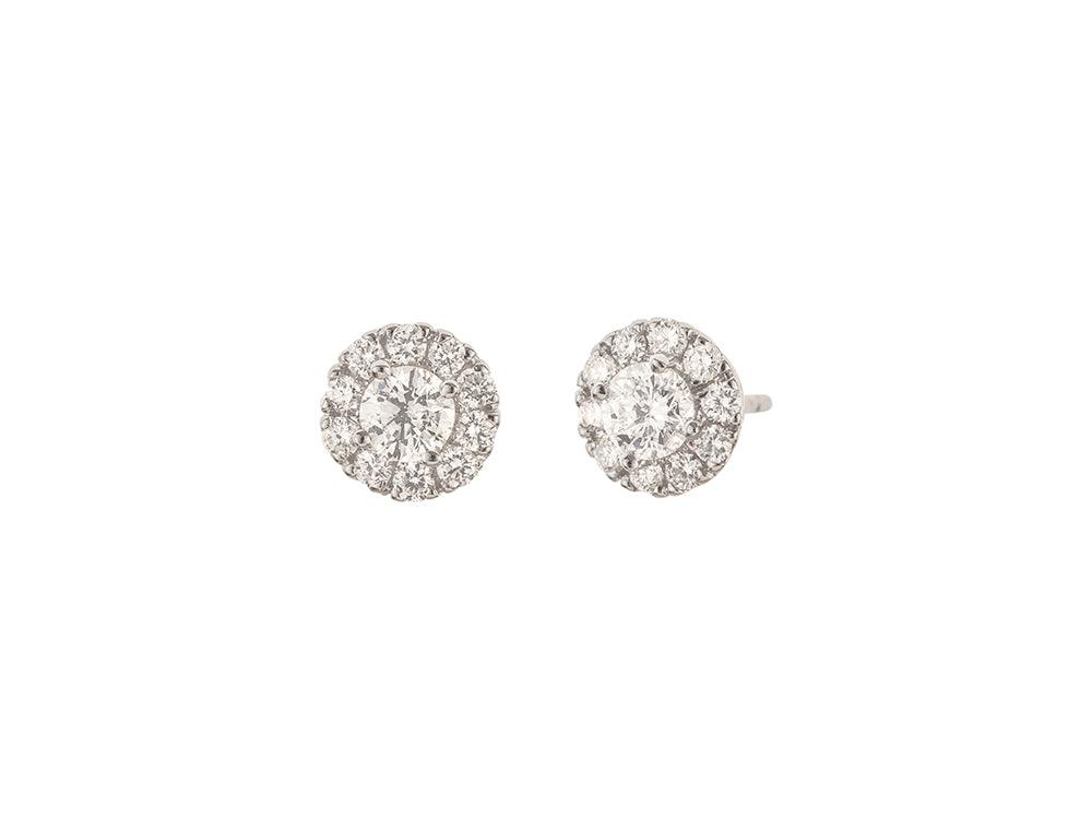 14K White Gold Diamond Earrings