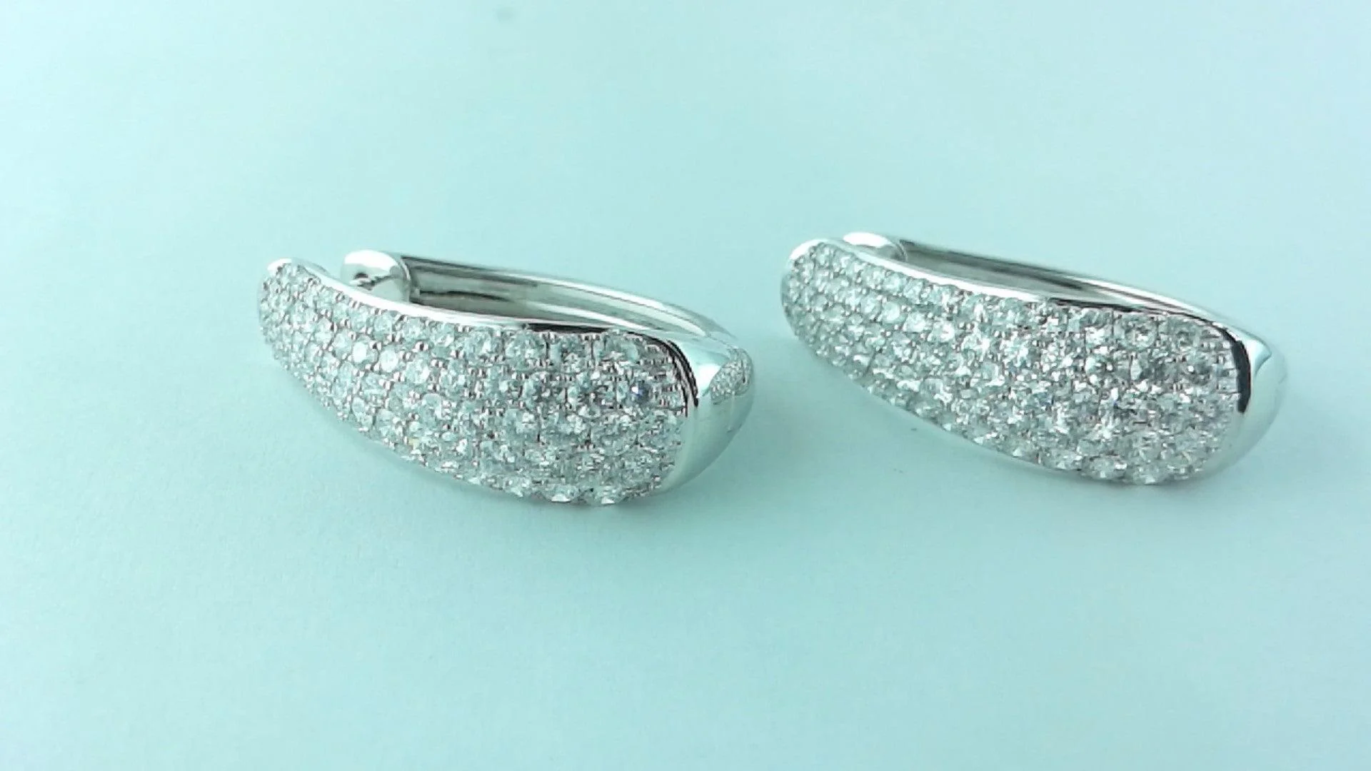 14K White Gold Diamond Earrings - Image 2
