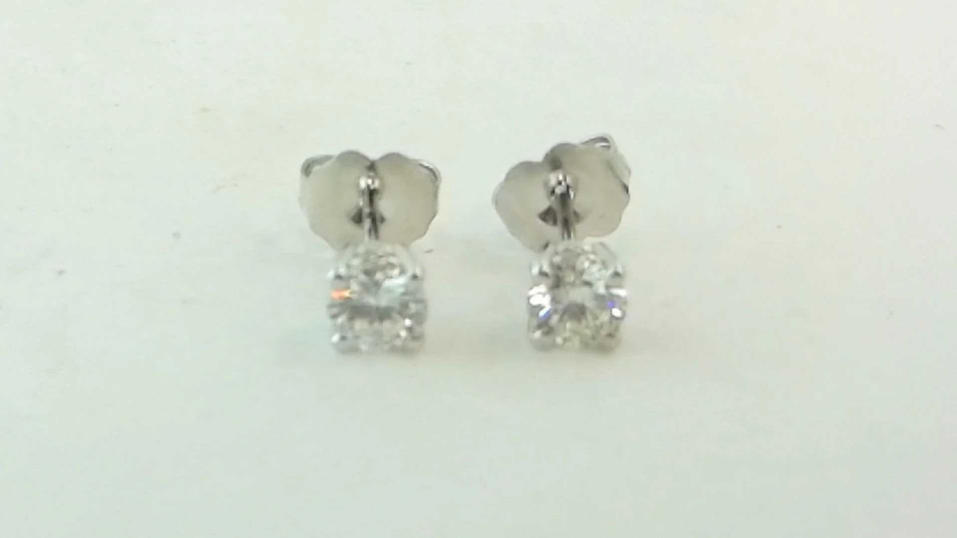 14K White Gold Diamond Earrings