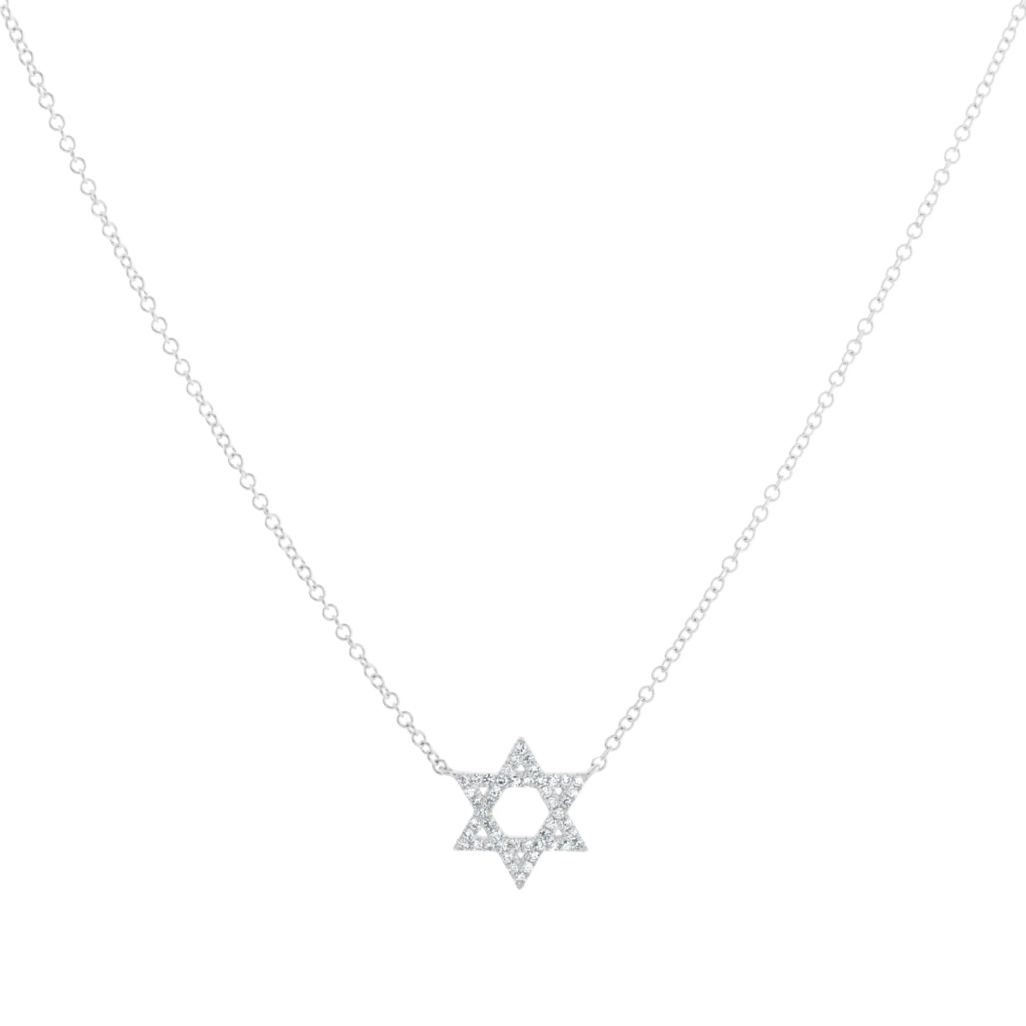 14K Gold White Gold 0.11CTTW Diamond Single Station NECKLACE