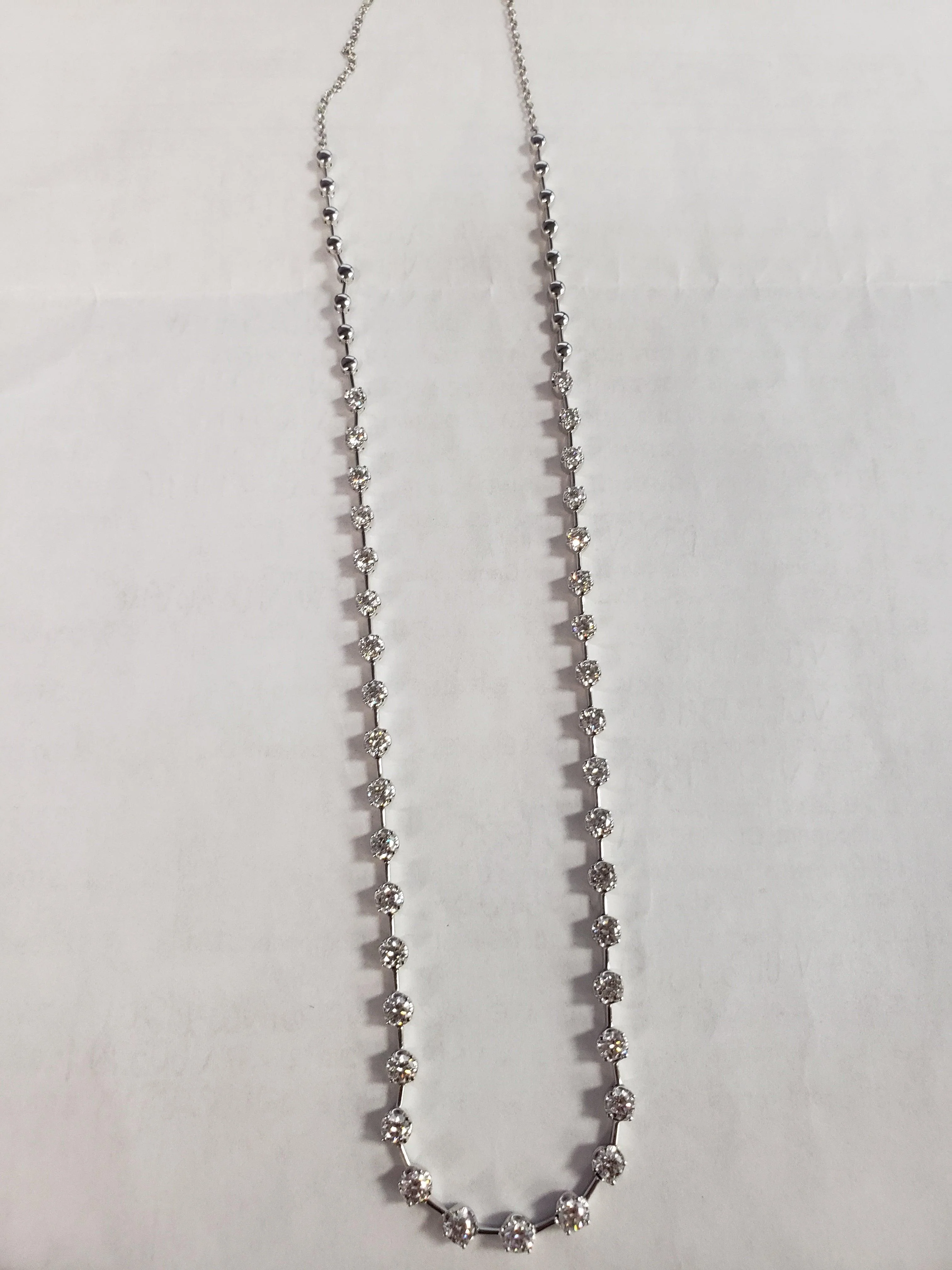 14K White Gold Diamond Necklace