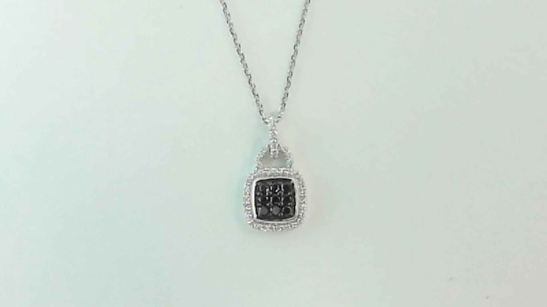 14K WHITE GOLD DIAMOND PENDANT WITH CHAIN - Image 2