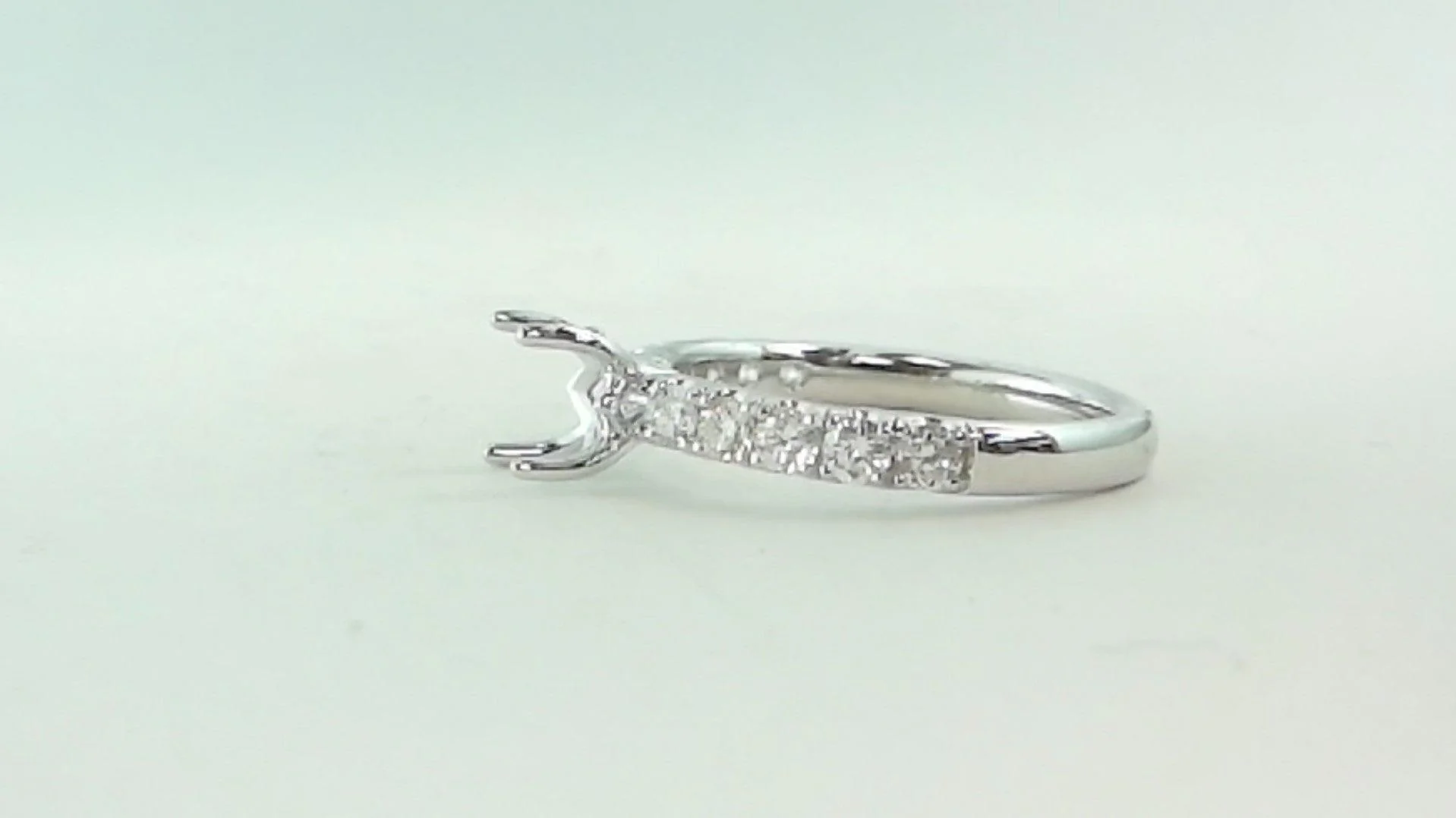 14K White Gold Diamond Ring Mounting - Image 2