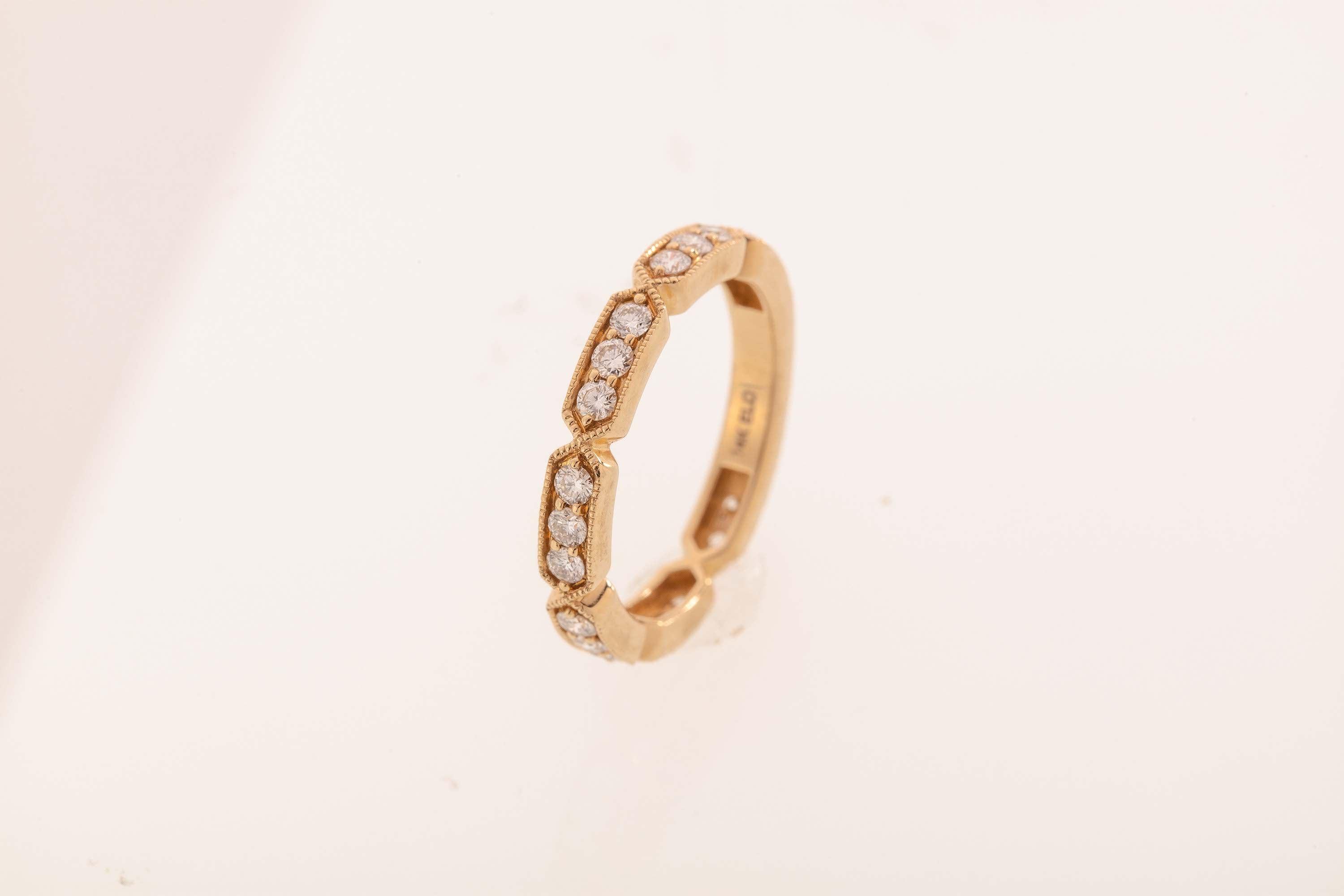14K Yellow Gold Diamond Band - Image 2