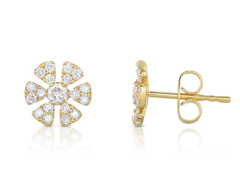 14K Yellow Gold Diamond Earrings