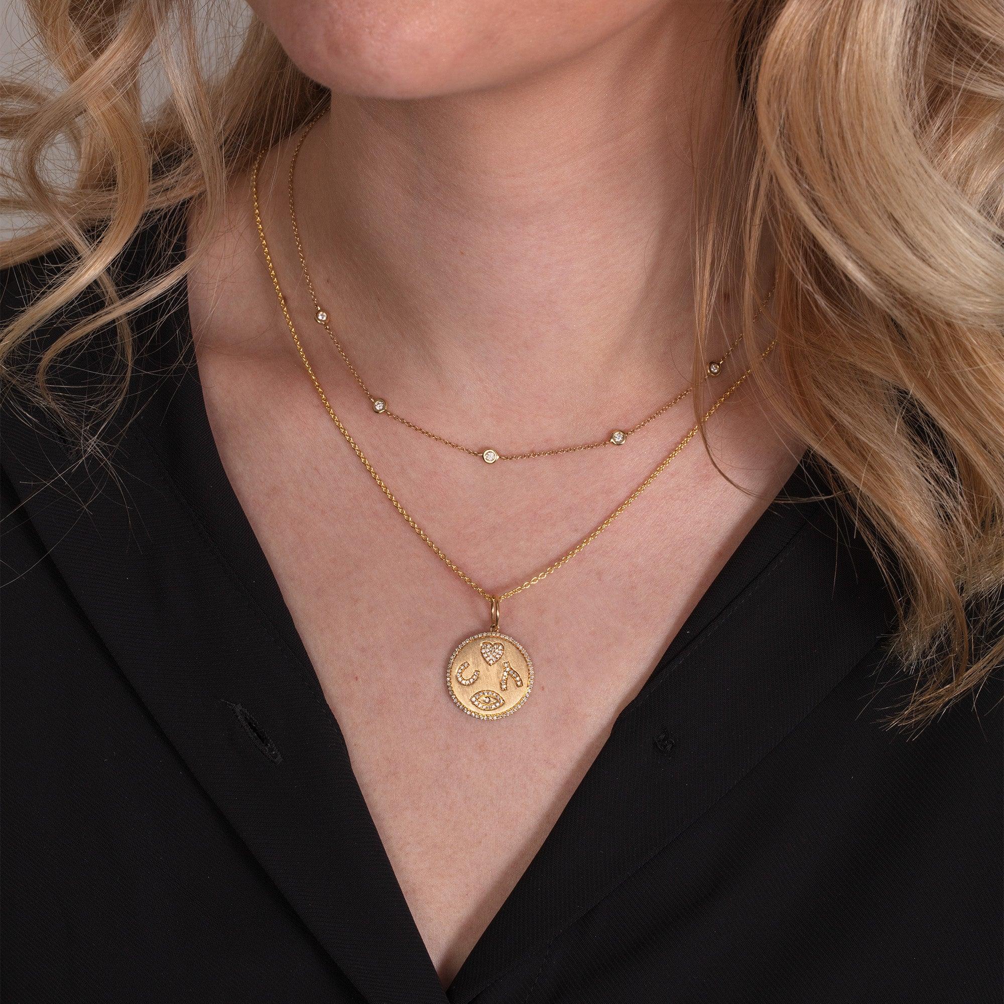 14K Yellow Gold Diamond Stationed Necklace - Image 2