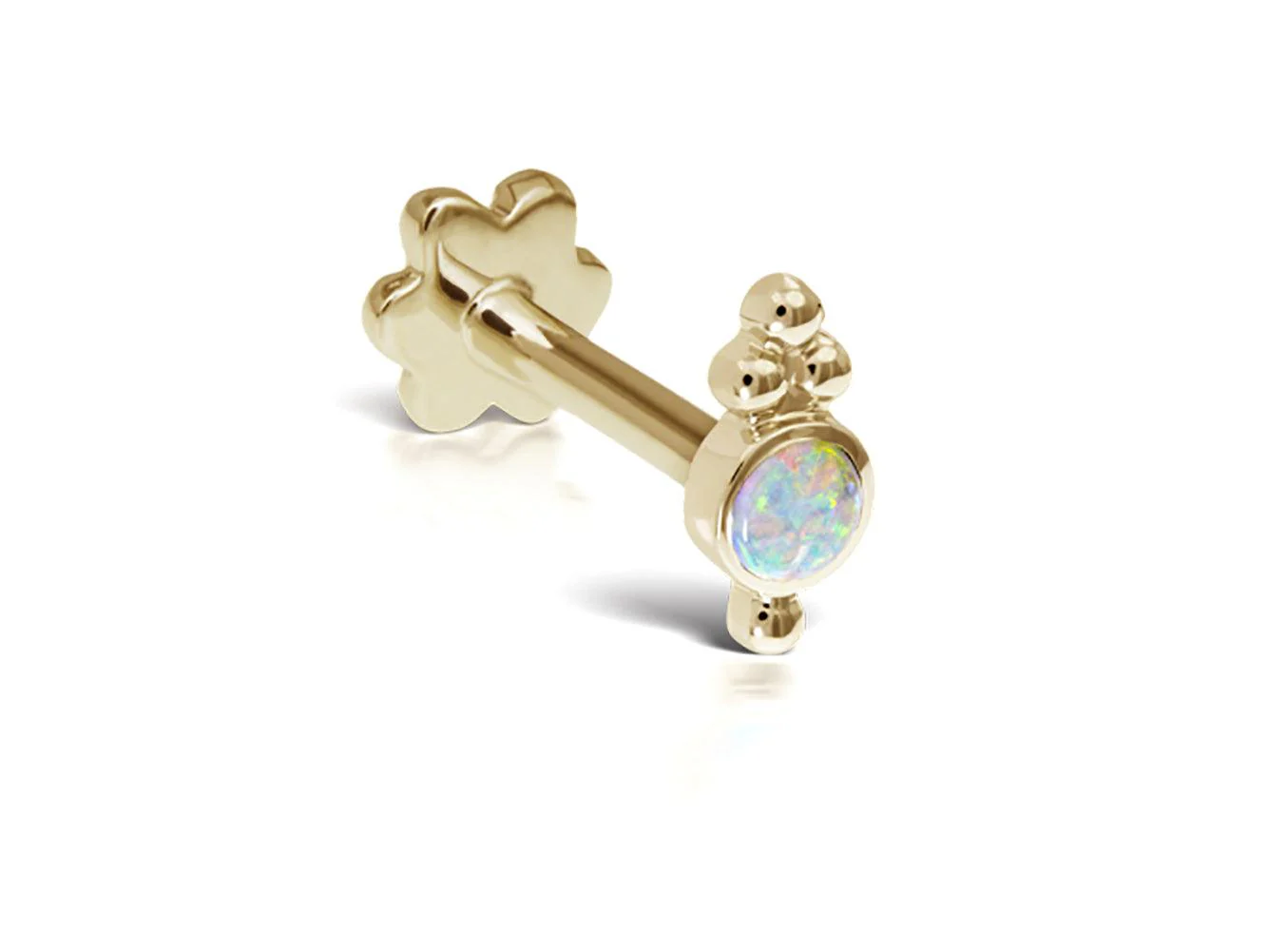 14K Yellow Gold Opal Earrings