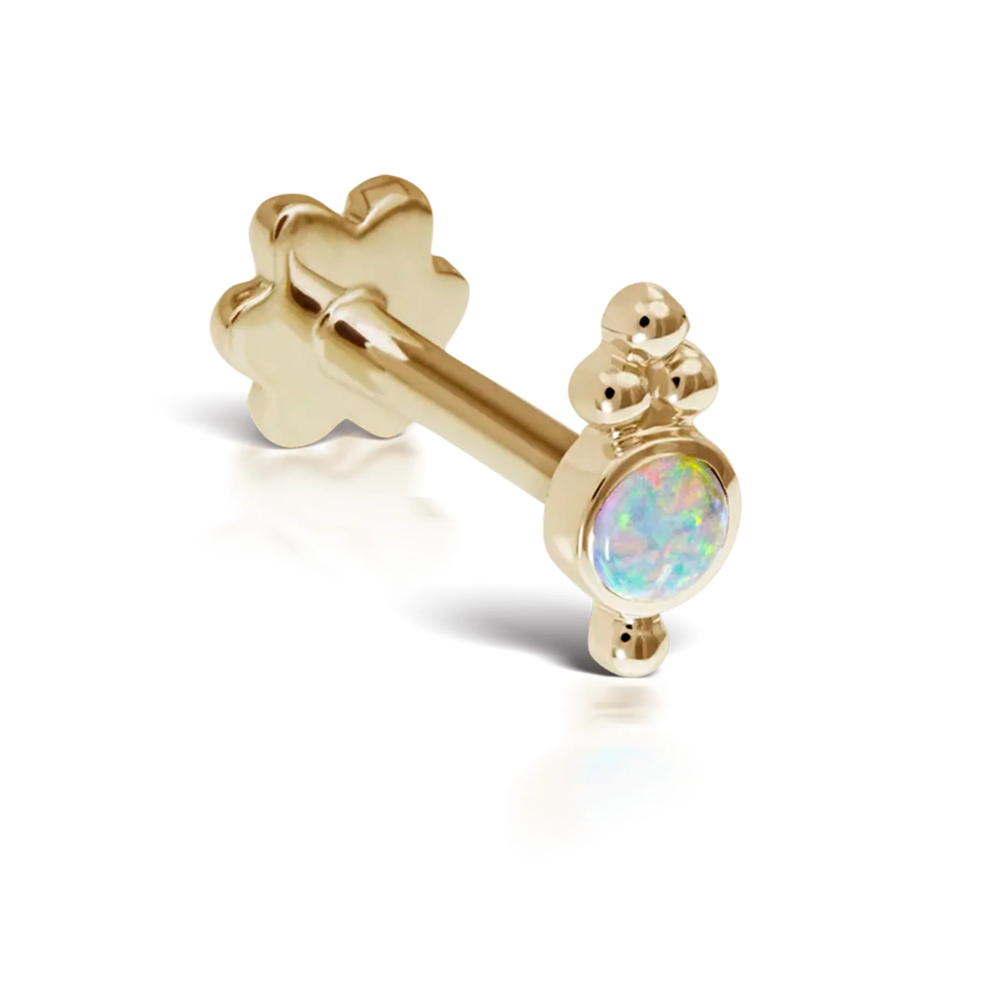 14K Yellow Gold Opal Earrings - Image 2