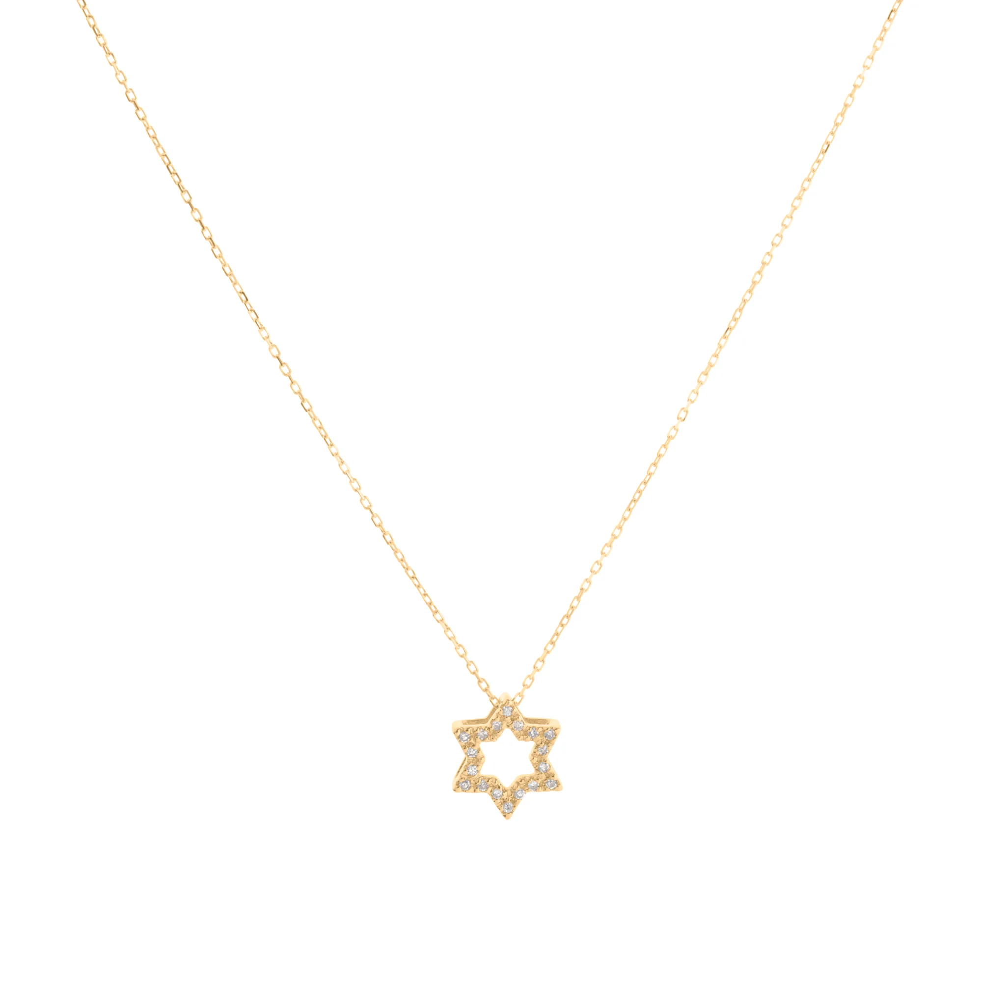 14K Gold Yellow Gold 0.06CTTW Diamond Pendant with Chain NECKLACE
