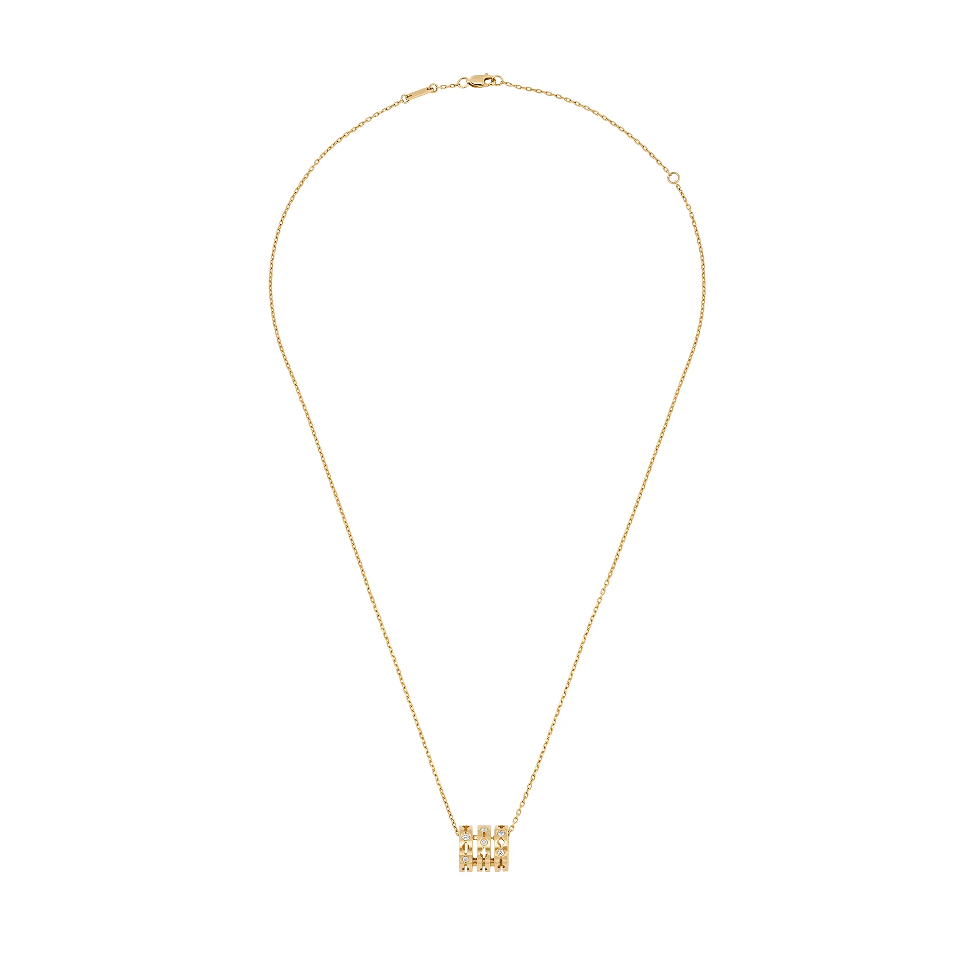 18K Yellow Gold 17" Diamond Pulse Necklace
