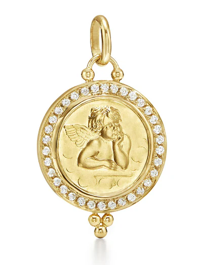 18 KARAT DIAMOND PAVE MEDIUM ANGEL PENDANT