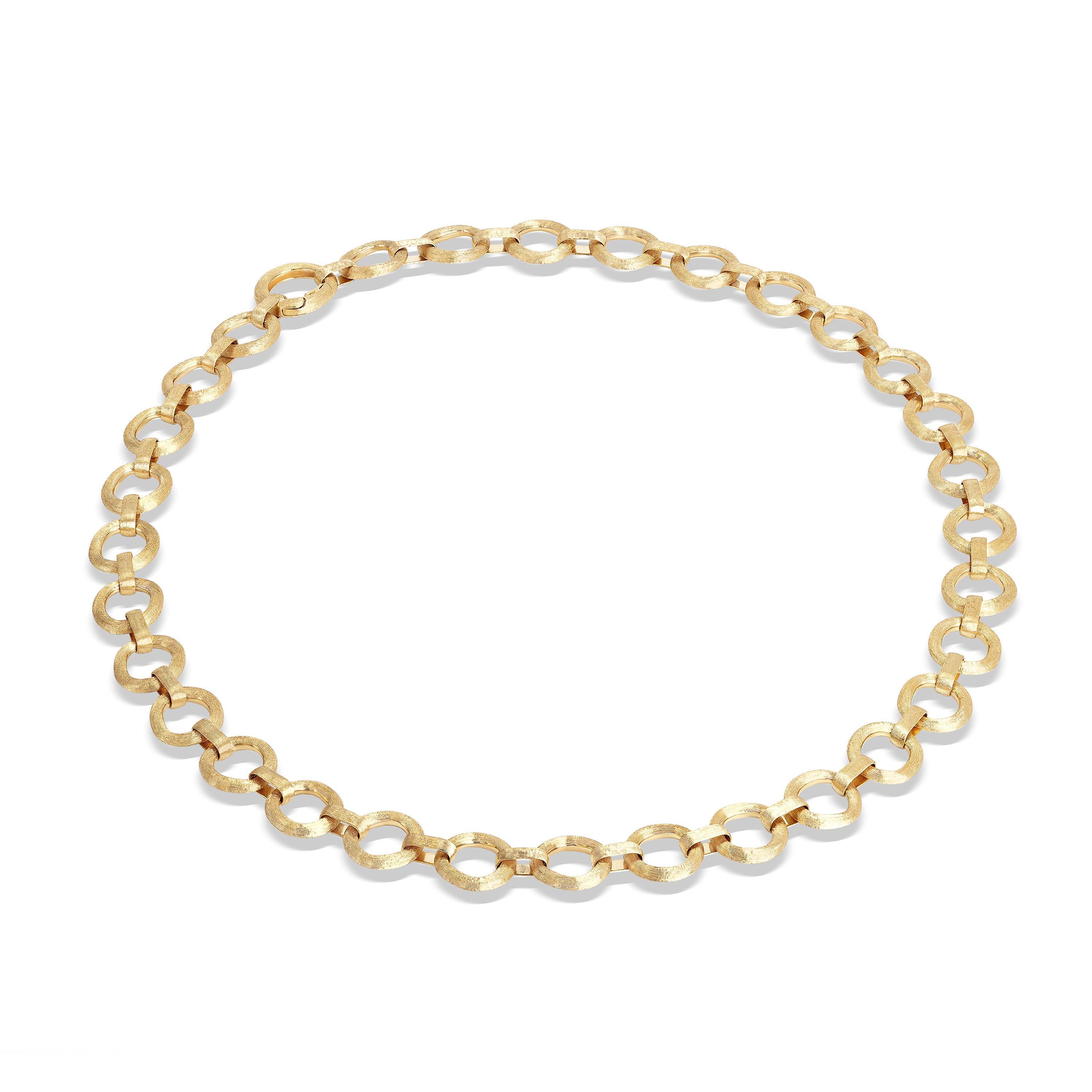 18 KARAT FLAT LINK COLLAR NECKLACE