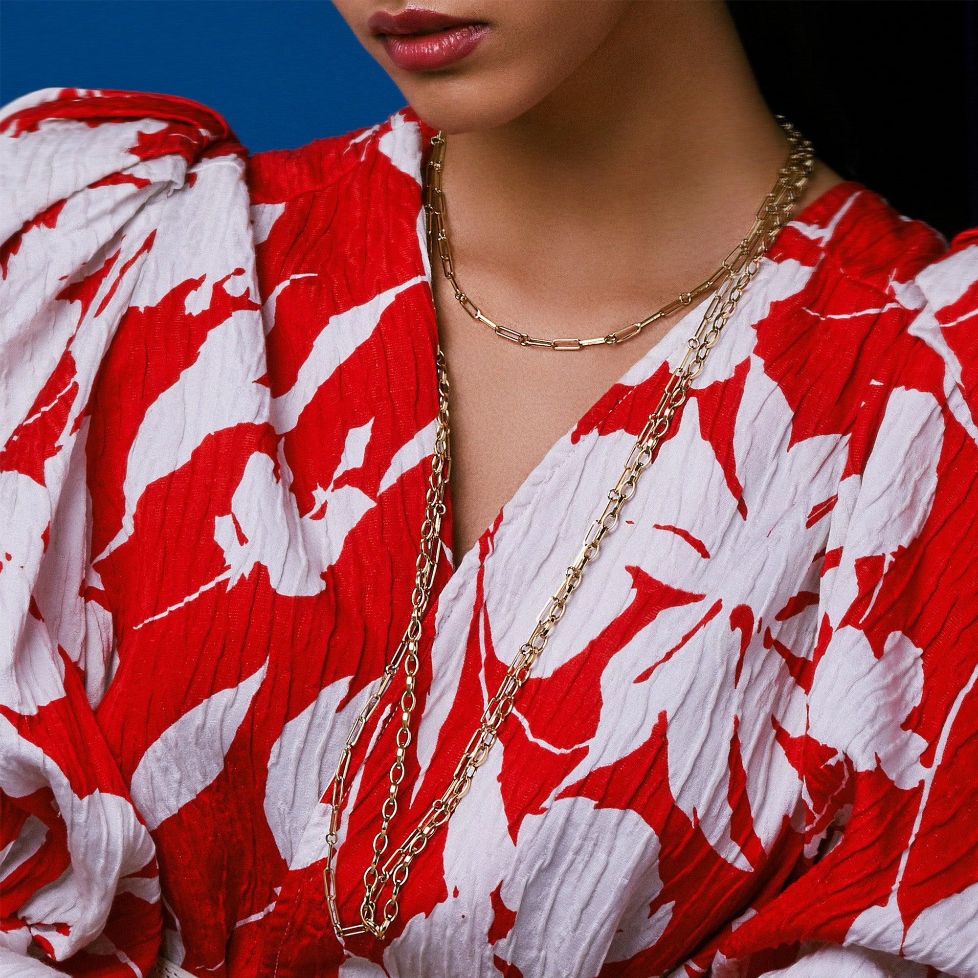 17in Paperclip Chain Necklace in 18K Yellow Gold - Image 3