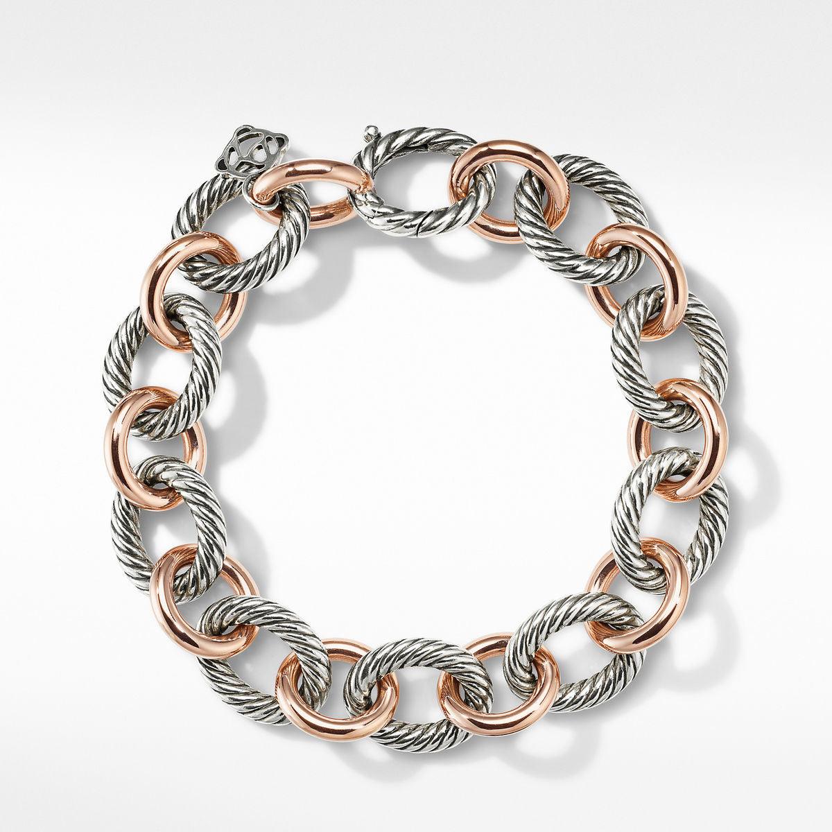18K ROSE GOLD AND STERLING SILVER BRACELET - Image 2