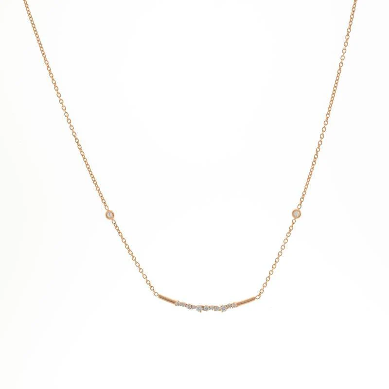 18K ROSE GOLD DIAMOND NECKLACE - Image 2