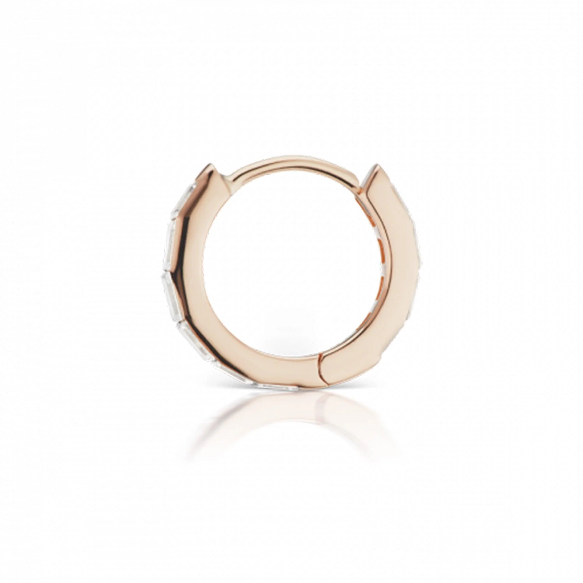 18K ROSE GOLD SINGLE HOOP EARRING - Image 2
