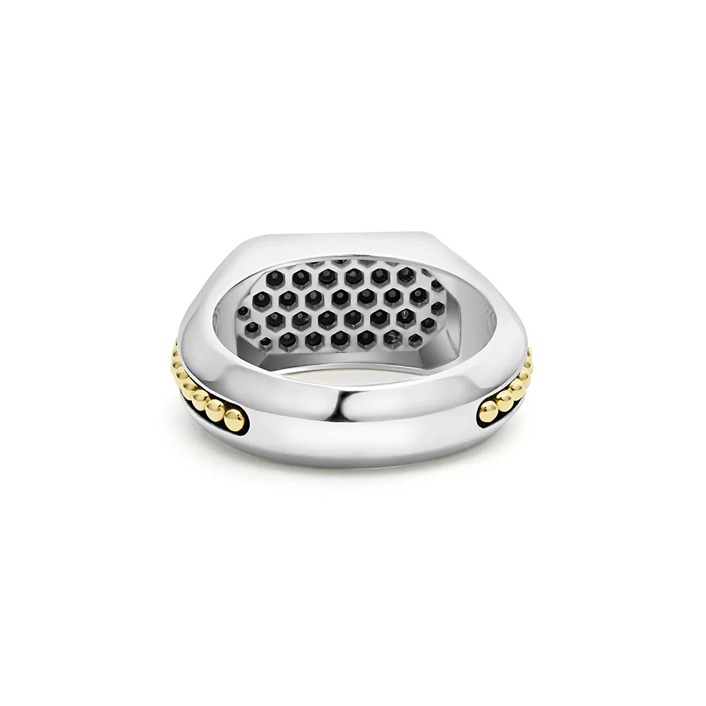 Two-Tone Octagon Black Diamond Ring, 0.74cttw - Image 4
