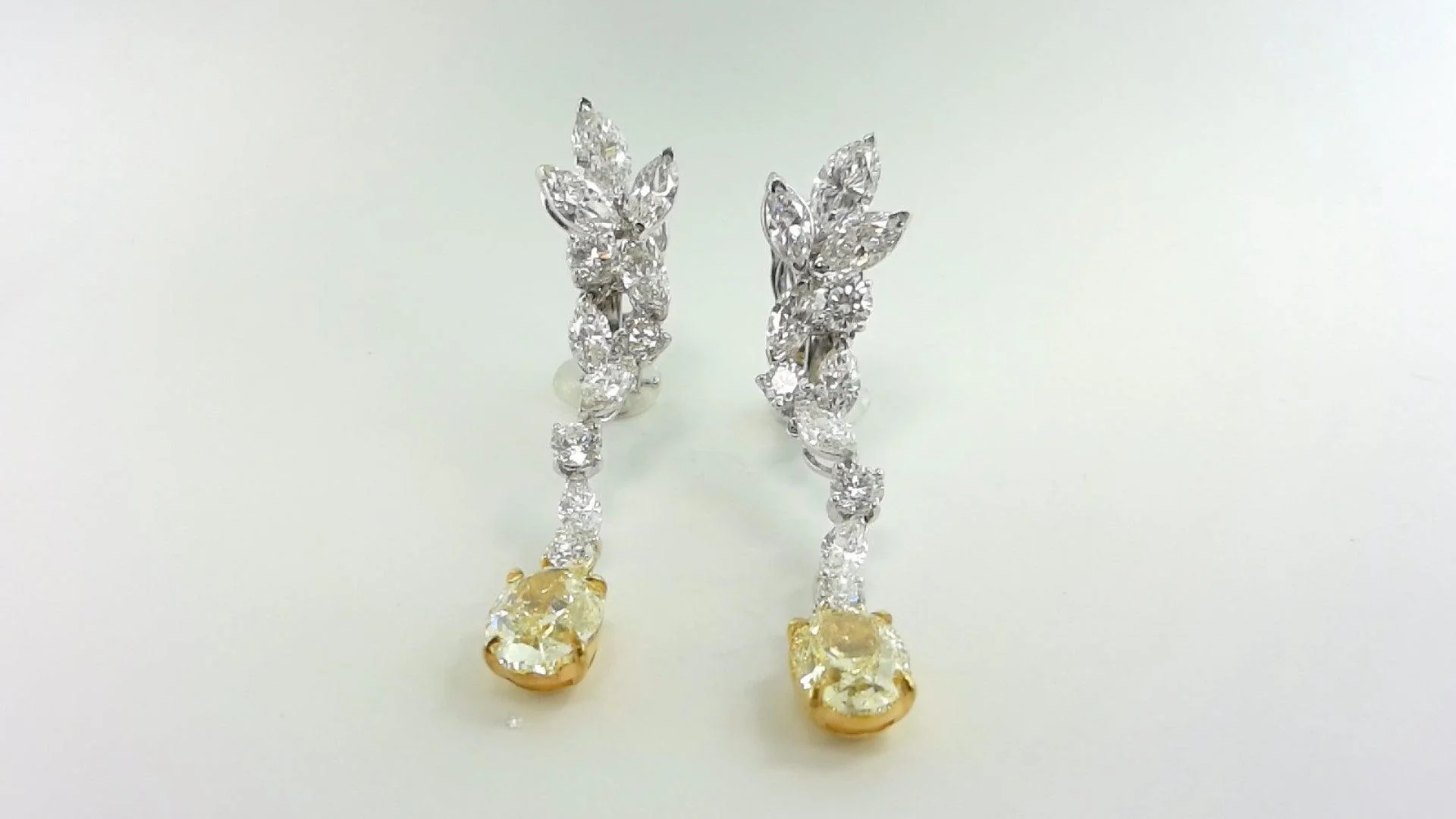 18K W/Y Diamond and Diamond  and Diamond and Diamond Earrings