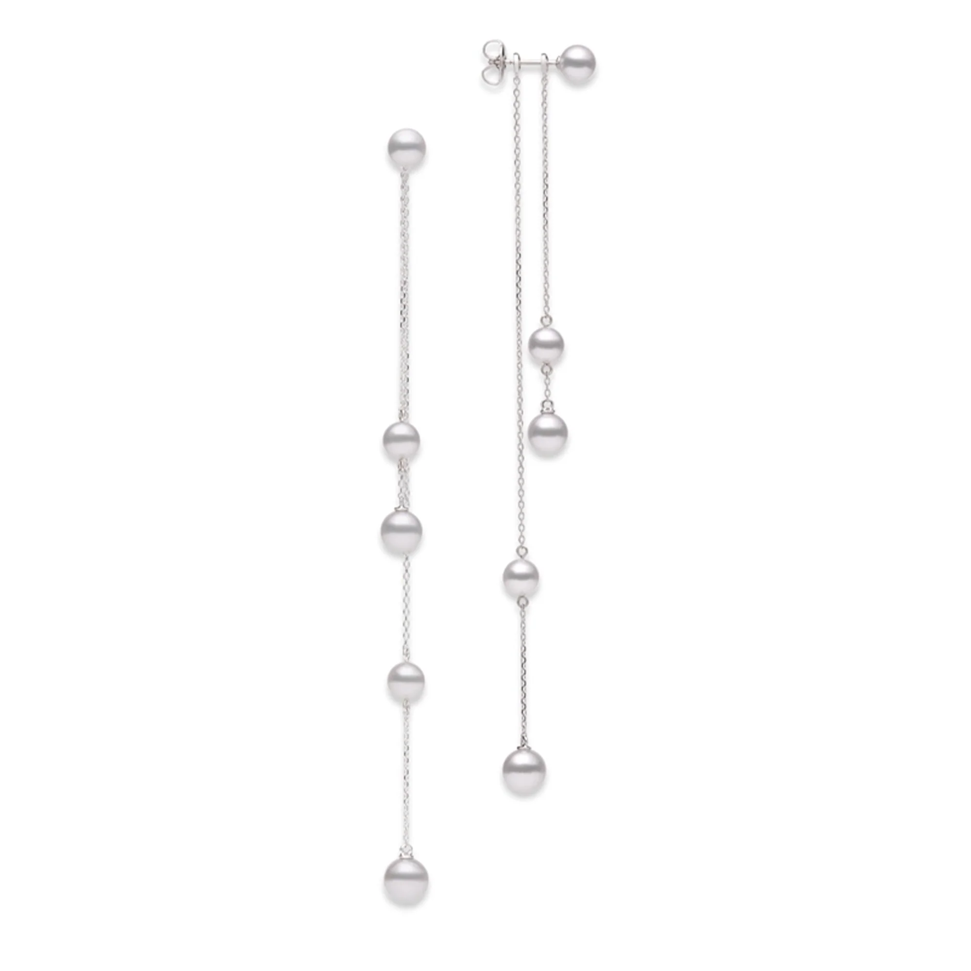 18K White Gold Pearl Drop Earrings