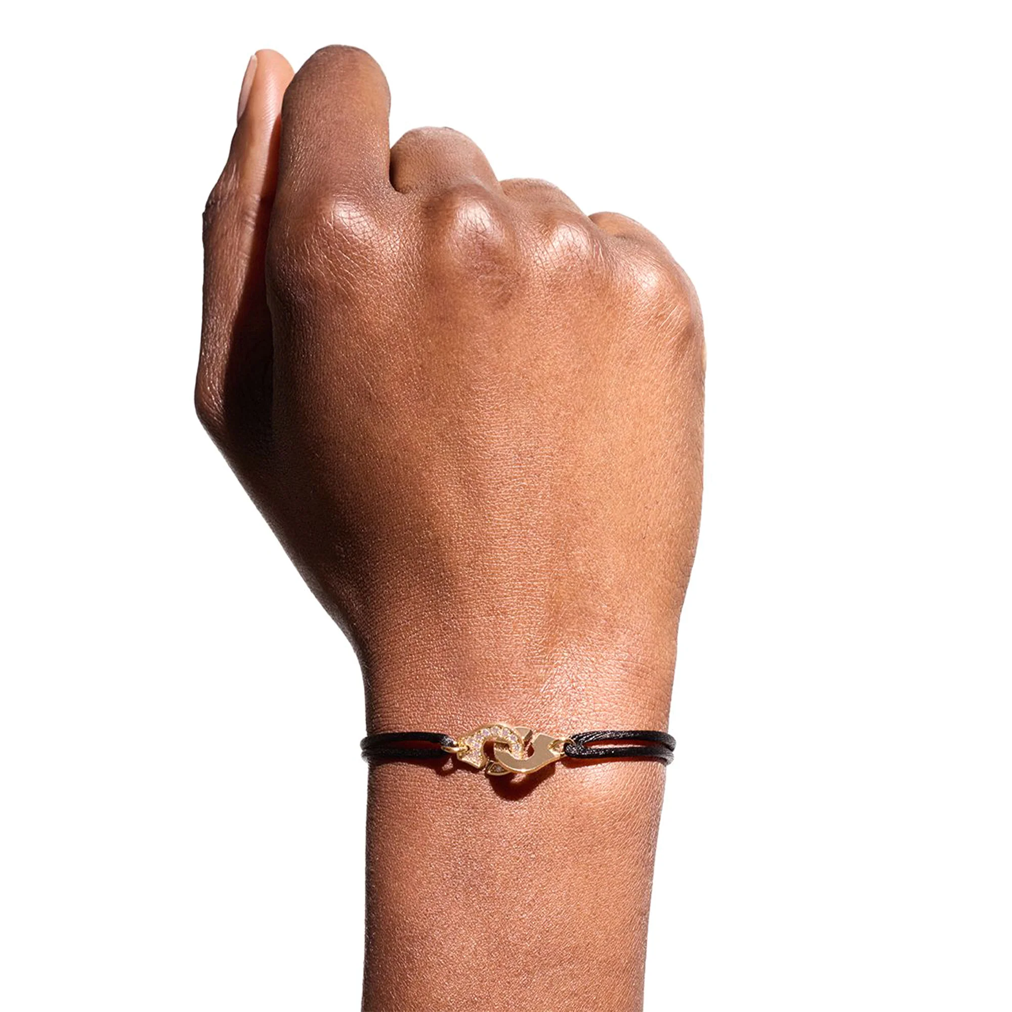 18K Yellow Gold Menottes Diamond Cord Bracelet - Image 2