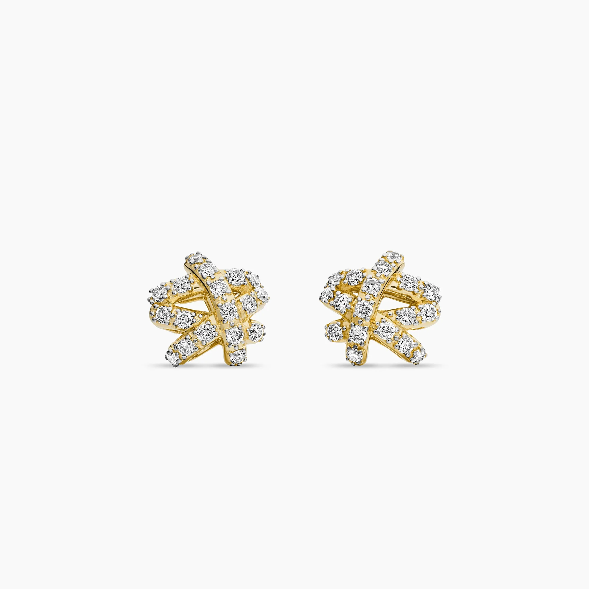 18K Yellow Gold Diamond Earrings - Image 4