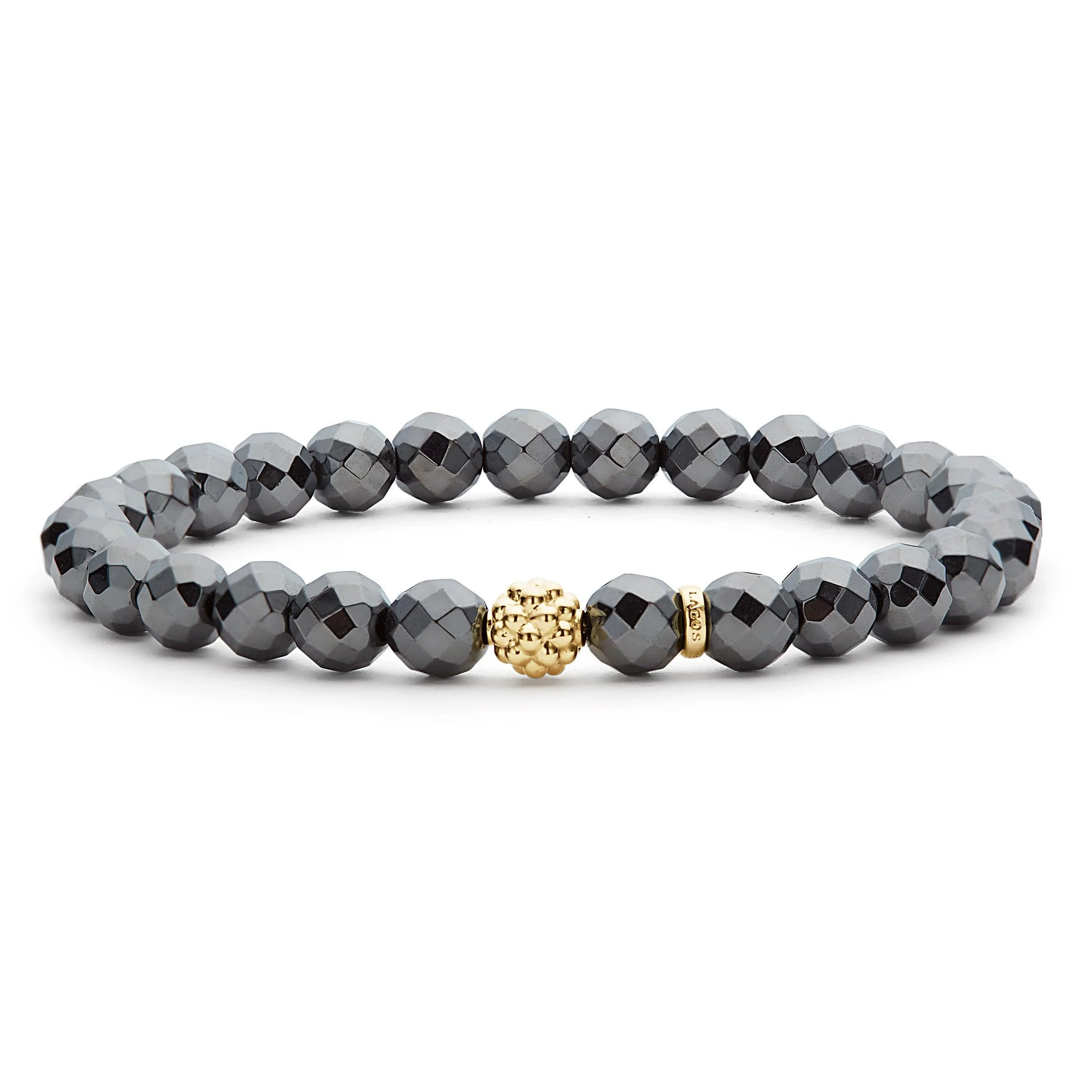 18K Yellow Gold Hematite Bracelet